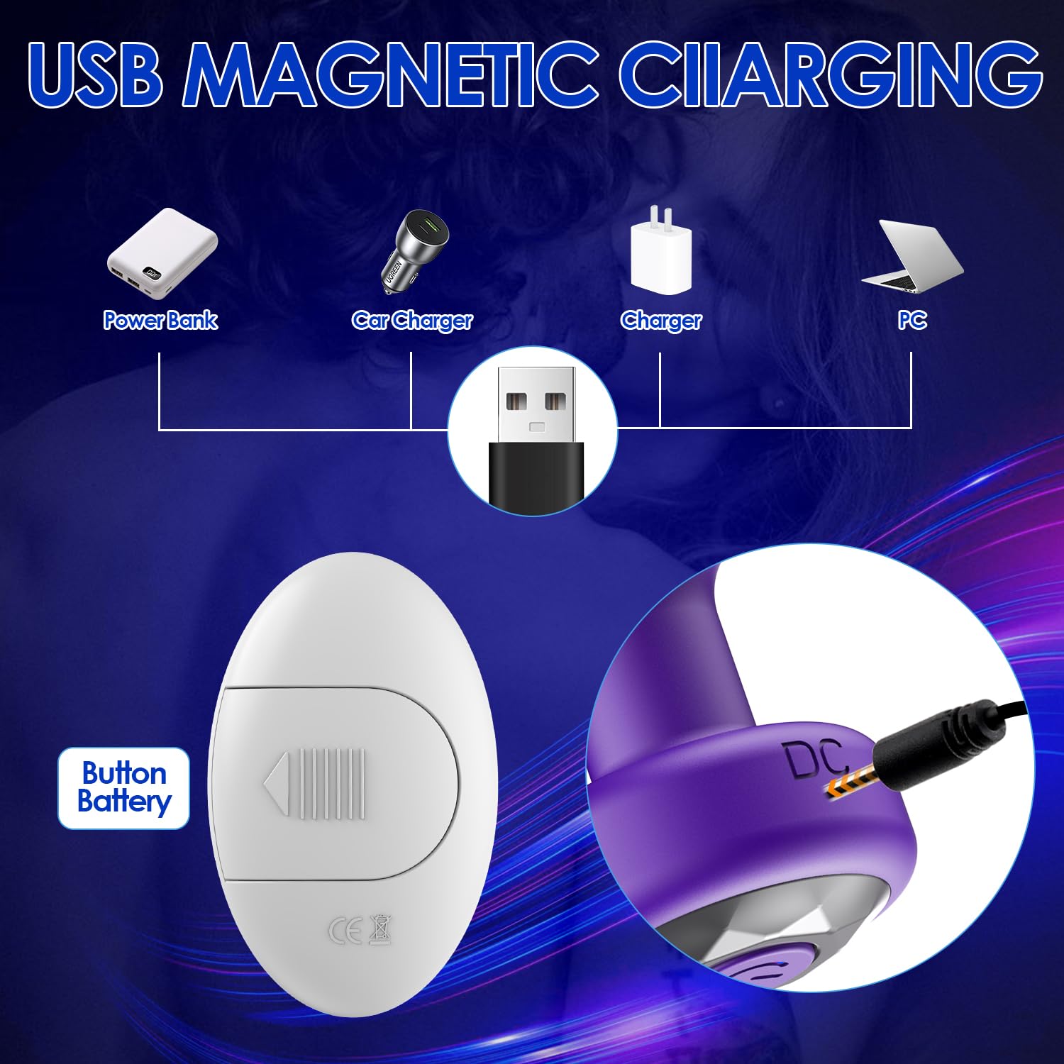 Anal Plug Sex Toys Vibrator 3-Piece Silicone Training Kit with Remote Control, 10 Vibration Modes, Prostate Massager for Men and Women – Black: Purple