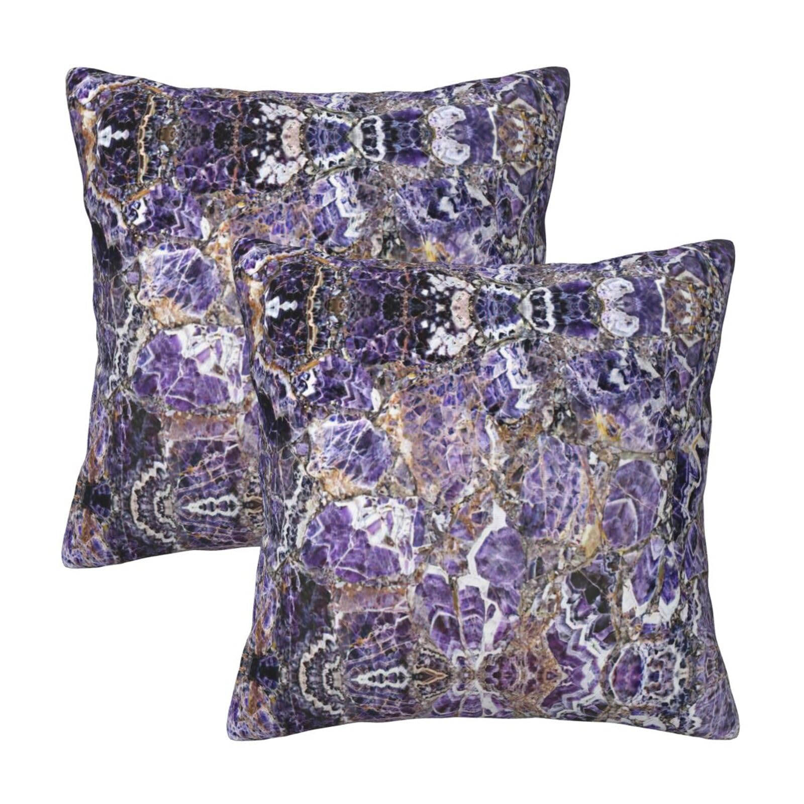 RRhgipp Marble Purple Throw Pillow Cases Decorative Cushion Covers Couch Bed Sofa Decoration Xmas Gifts Bed