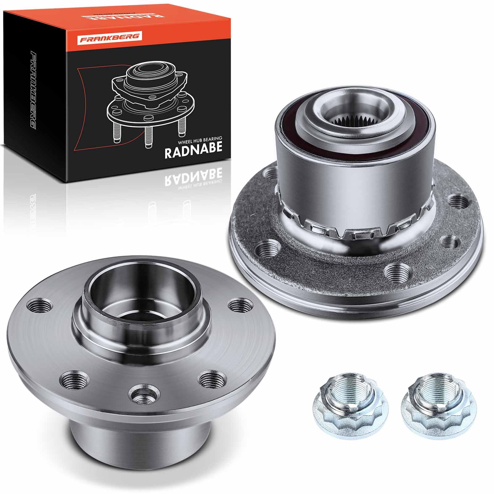 Frankberg 2x Wheel Bearing Hub Front Axle Rear Axle Compatible with T.o.u.a.r.e.g 7L6 7L7 7LA 2.5L MPV 2003-2010 Transporter V 7EA 7EH 7HA 7HH 1.9L-3.2L Box 2003-2015 Replace# 7H0498611
