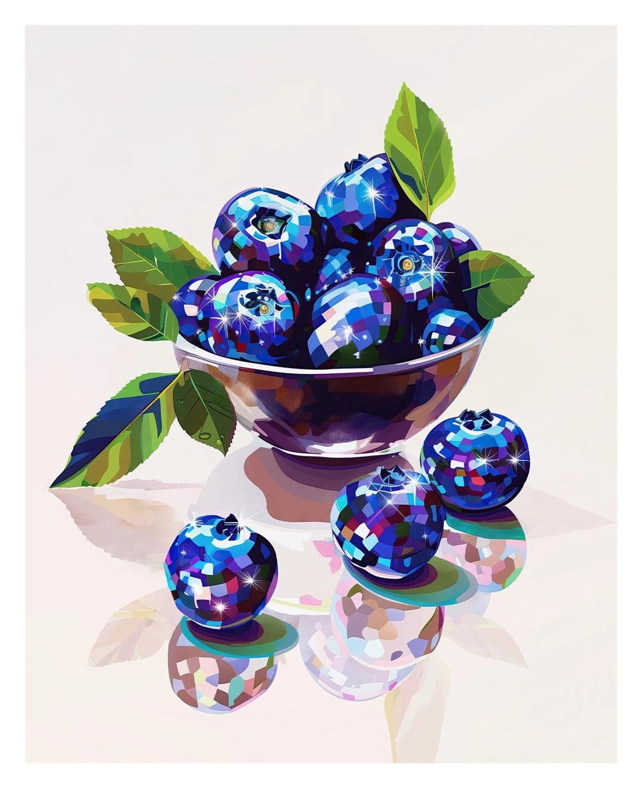 XENITE Wall Art Canvas Prints Canvas Paintings Wall Art Pictures Disco Vintage Cherry Strawberry Blueberry Watermelon Lemon Fruit Art Poster Home Decor(H,30x40cm)