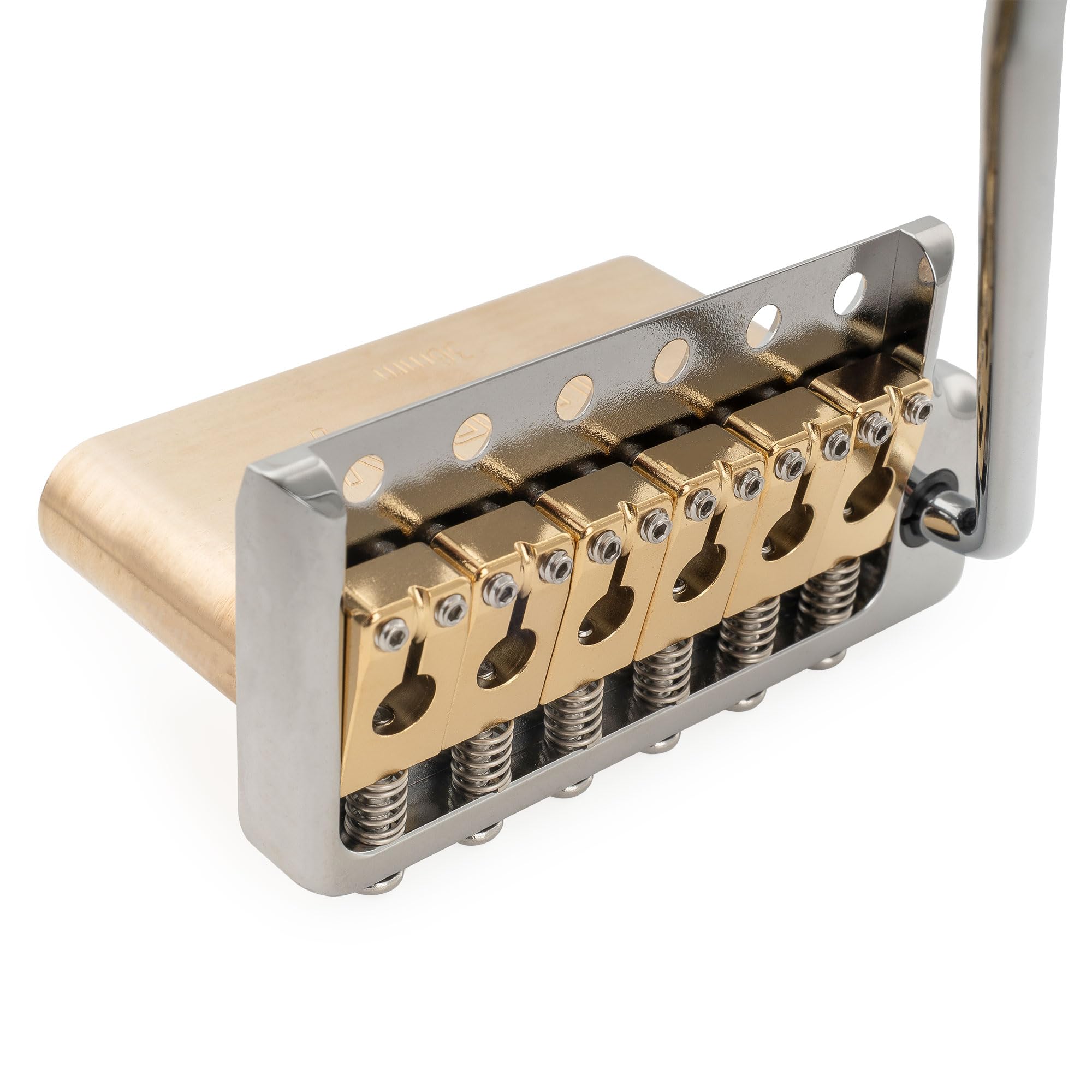 Musiclily Ultra 52,5mm Solidny Mosiężny 6 śrub Mostek Tremolo Ostrze Nożowe z Blokiem 36mm do Gitary Elektrycznej typu Strat, Hybrydowy