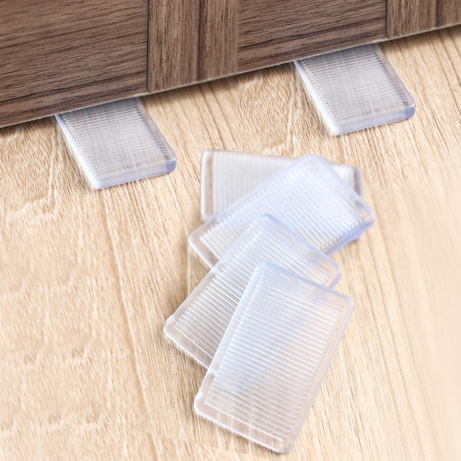 Silicone Clear Table Shims, Level Wedge for Home Furniture, Have Extreme Weight Capacity, Weather Resistant, Levelers for Wobbly Uneven Floors Fixing Toilet Leveling (6)