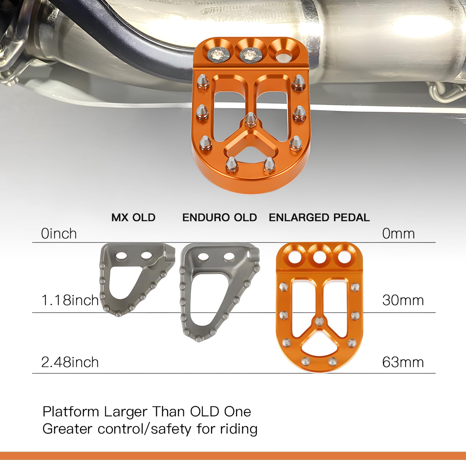 NICECNC Orangefarbener Aluminium-Bremshebel-Peg Compatible with 390 Adventure 2020–2023, Compatible with Husqvarna 701 Enduro/Supermoto, Compatible with GasGas 700 SM/ES, Siehe Ausstattung