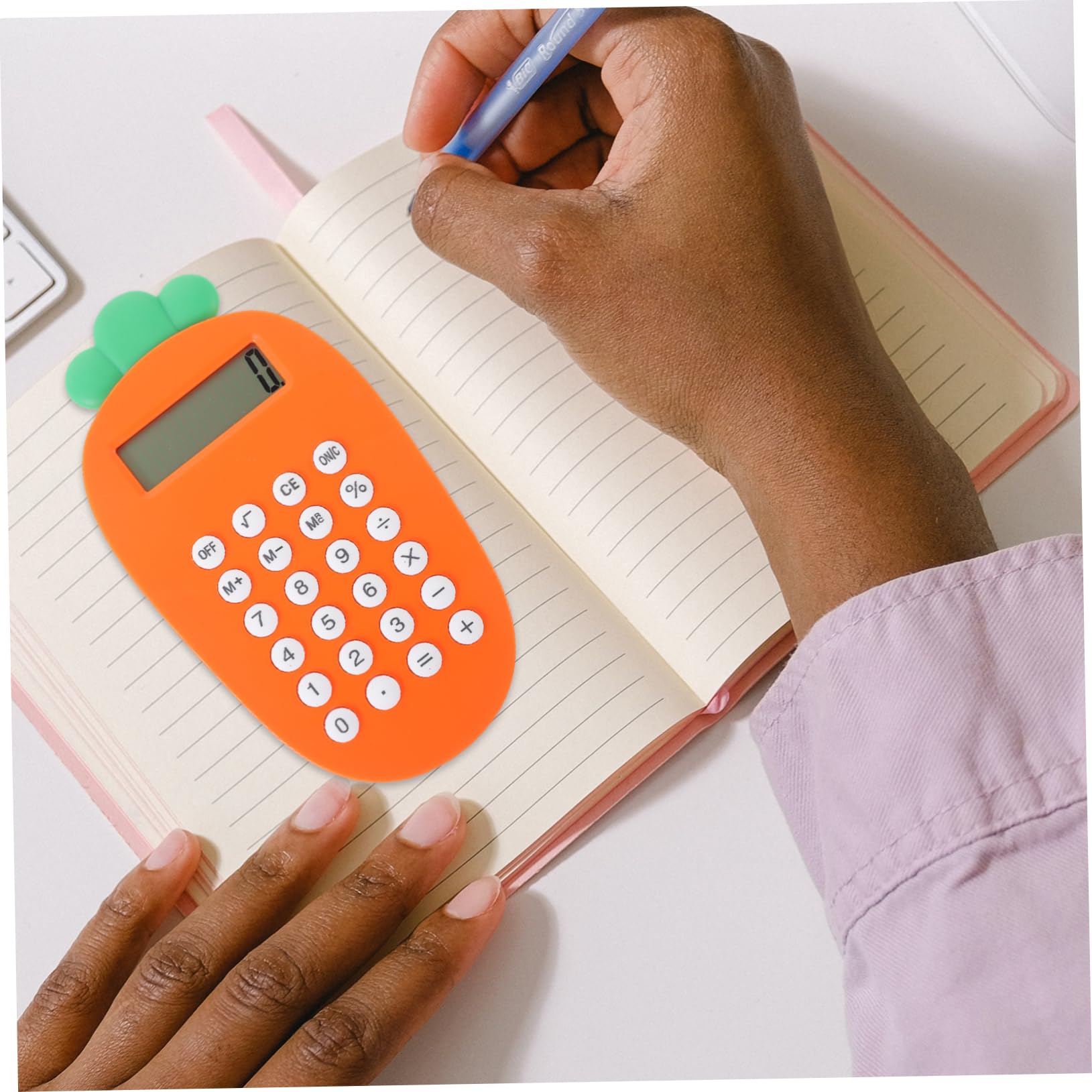 OSALADI Cartoon Decorative Solar Calculator Portable Office and School Use Easy to Carry for Students and Adults Lightweight LCD Display