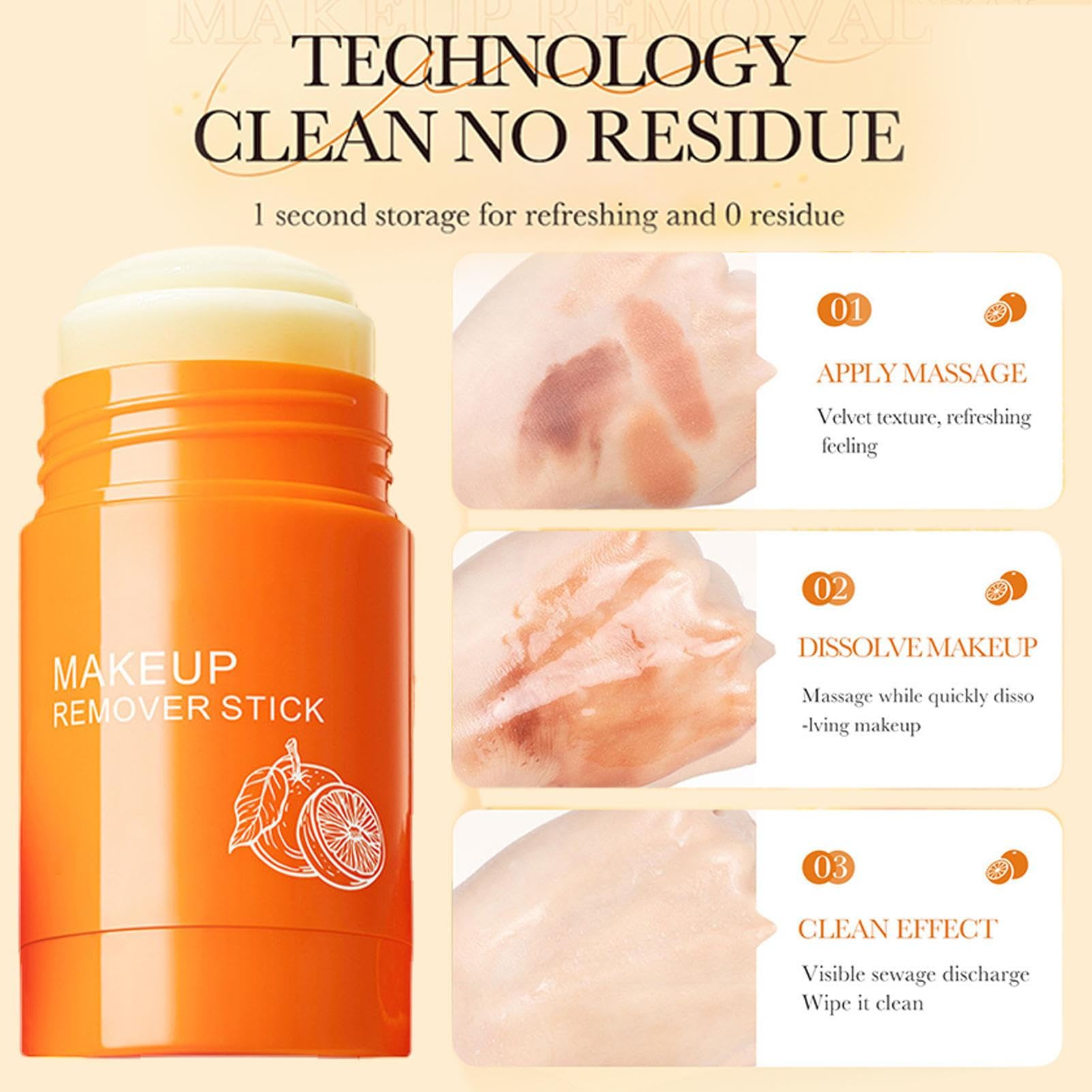 Bâton démaquillant - 30 g - Baume démaquillant aux agrumes non irritant - Démaquillant efficace pour les yeux - Démaquillant naturel pour les peaux sensibles - Soin naturel de la peau Anulely
