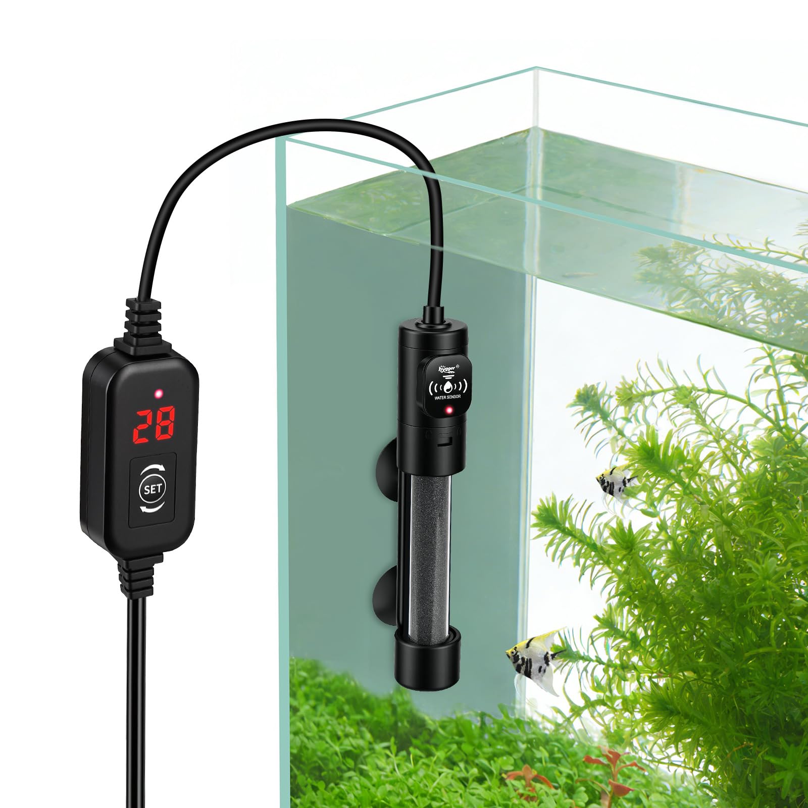 hygger Mini Chauffage Aquarium 50W, Submersible Chauffages pour Aquarium avec Contrôleur de la Température Aquarium Heater de Tortue pour 19 à 38 litres
