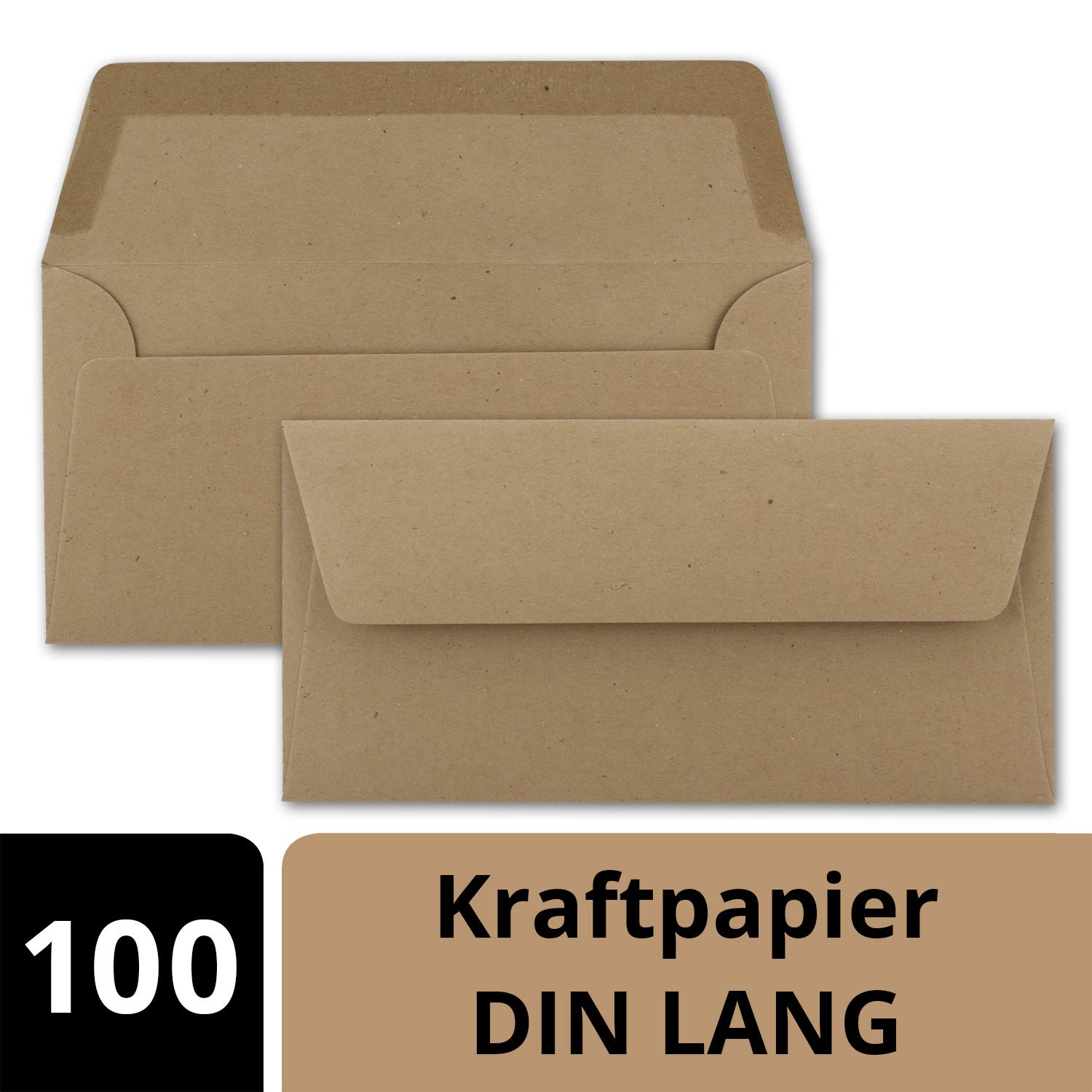 Neuser Ecological Kraft Paper Card and Envelope Set Sand Brown - 30 100 Umschläge 01 DIN Lang-Umschläge-Nassklebung - Image 2