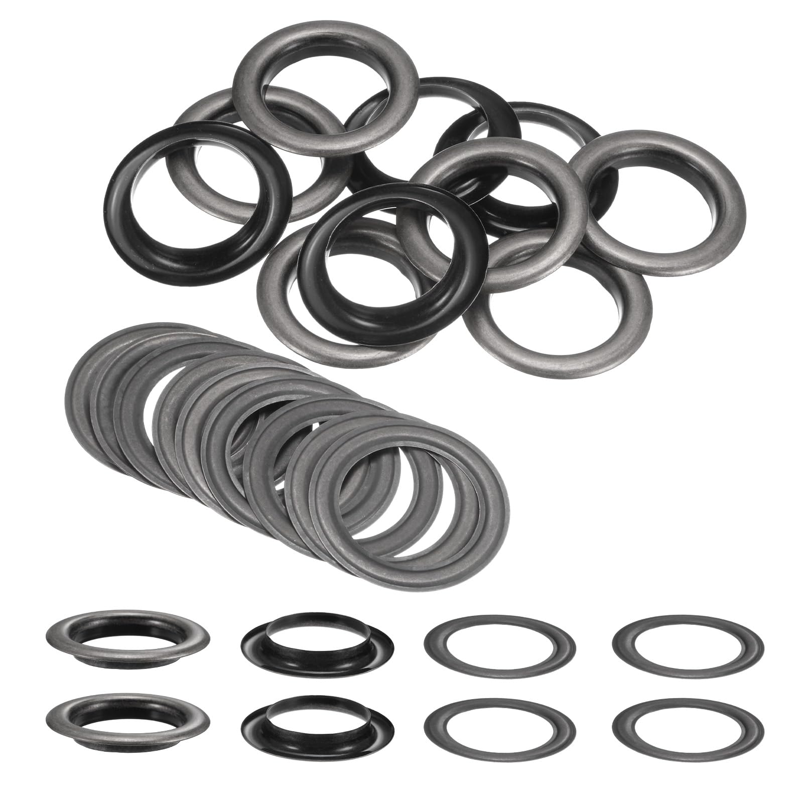 QUARKZMAN 10 Juegos de Ojales con Arandelas de 40mm Kit de Ojales de Metal de Cobre para Telas Cortinas Cinturones de Cuero Zapatos Bolsas Proyectos de Bricolaje Color Gris Plomizo
