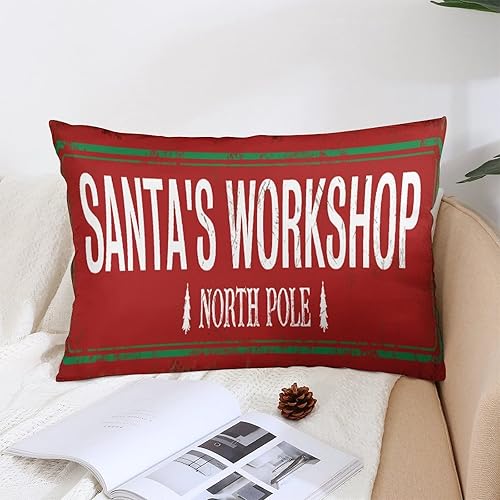 Miniatura 5 de The North Pole - Fundas de almohada para taller de Papá Noel funda de almohada de temporada navideña para Navidad cojines decorativos para Sala