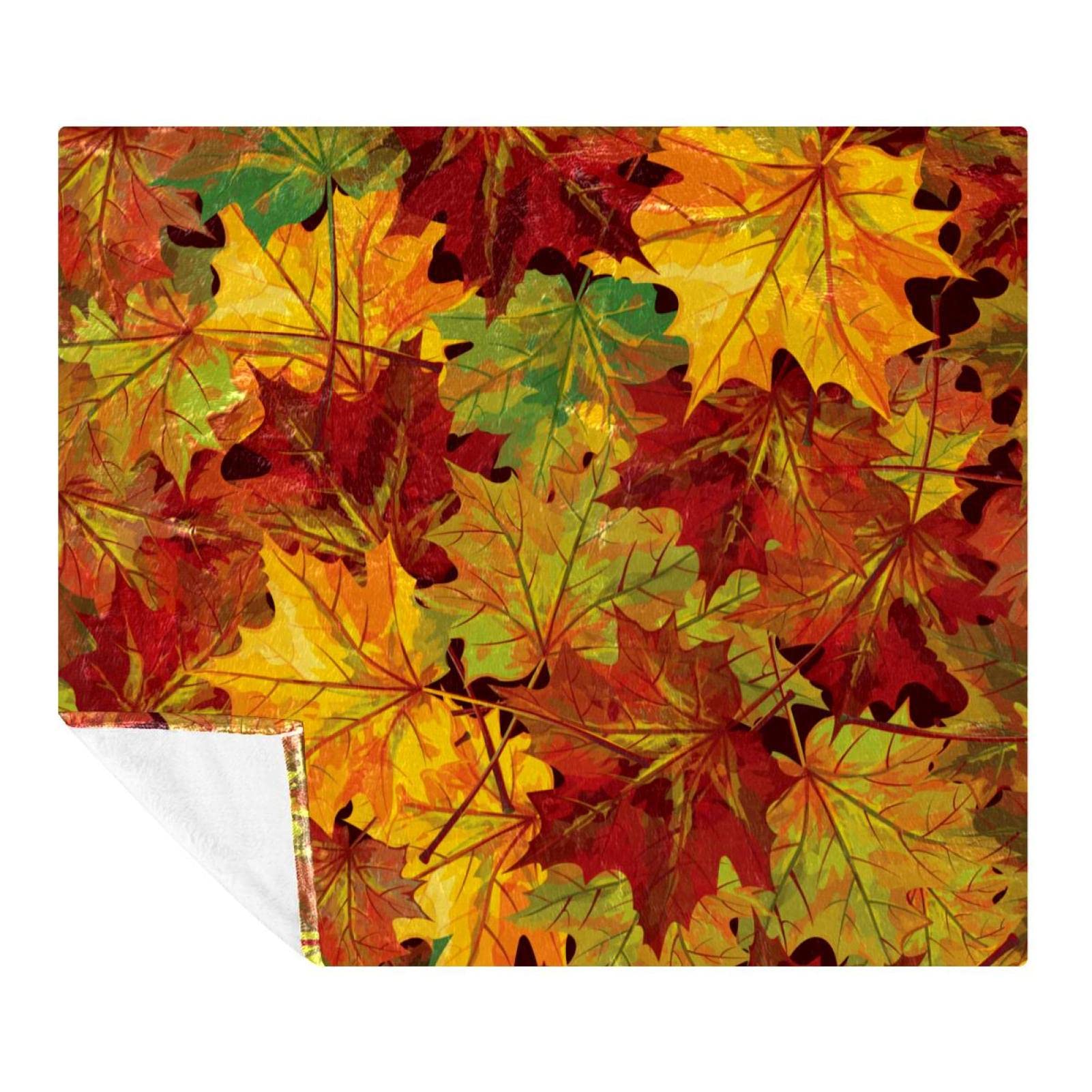 Couverture polaire literie anti-froid plaid canapé feuille d'érable