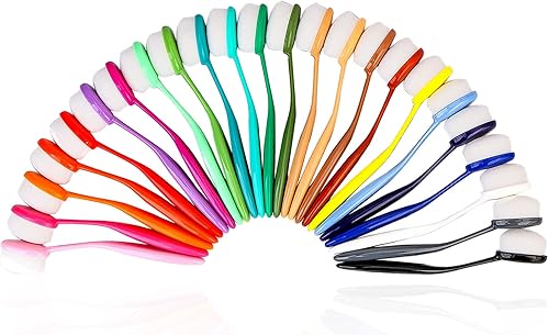 Yoseng Brochas de mezcla de tinta de 24 colores, mezcladoras de fondo, herramientas de mezcla de tinta para hacer tarjetas con tapas y soporte