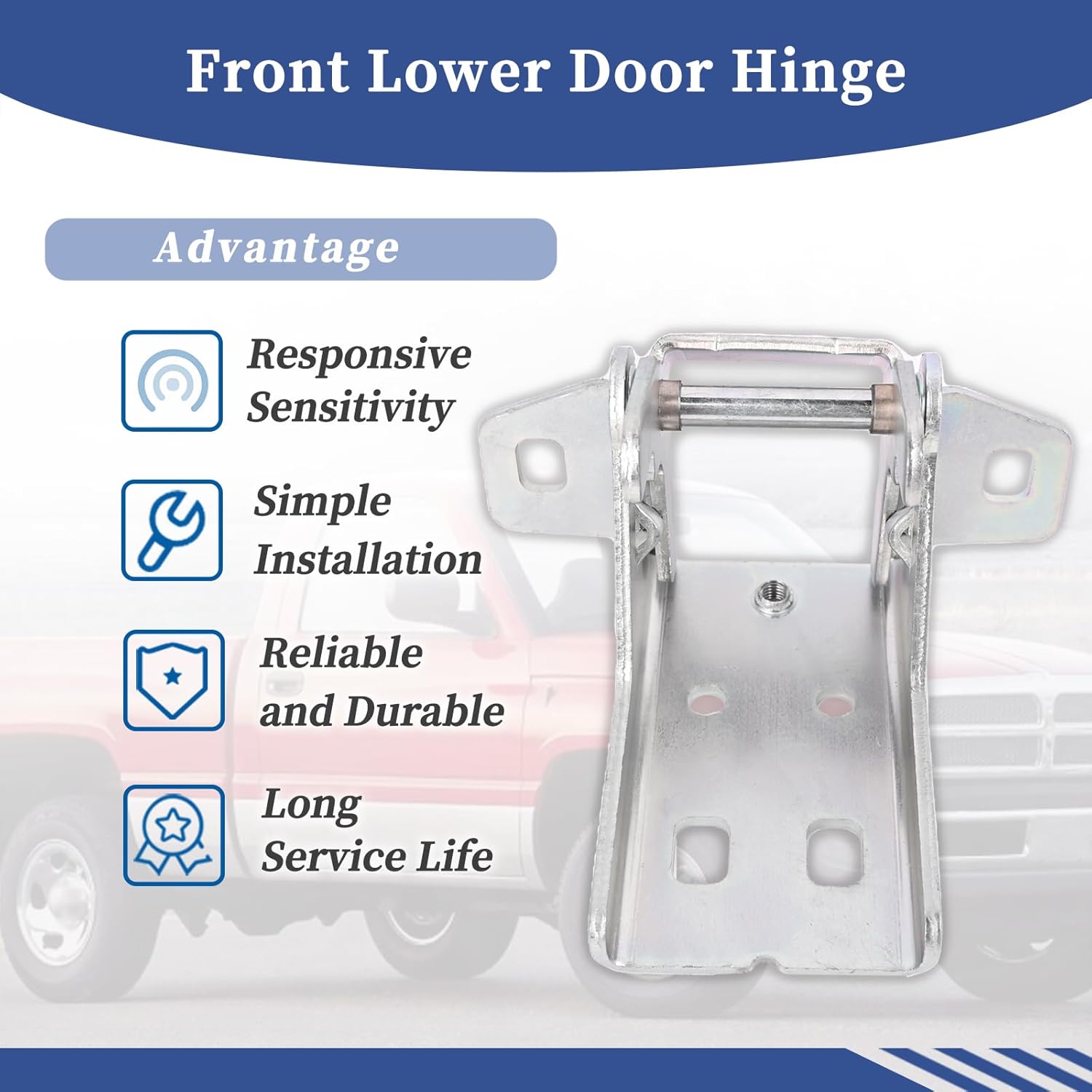 Front Lower Door Hinge Assembly 55275464AC Compatible with Dodge Ram 1500 2500 3500 1996-2002 Left Driver Or Right Passenger Side