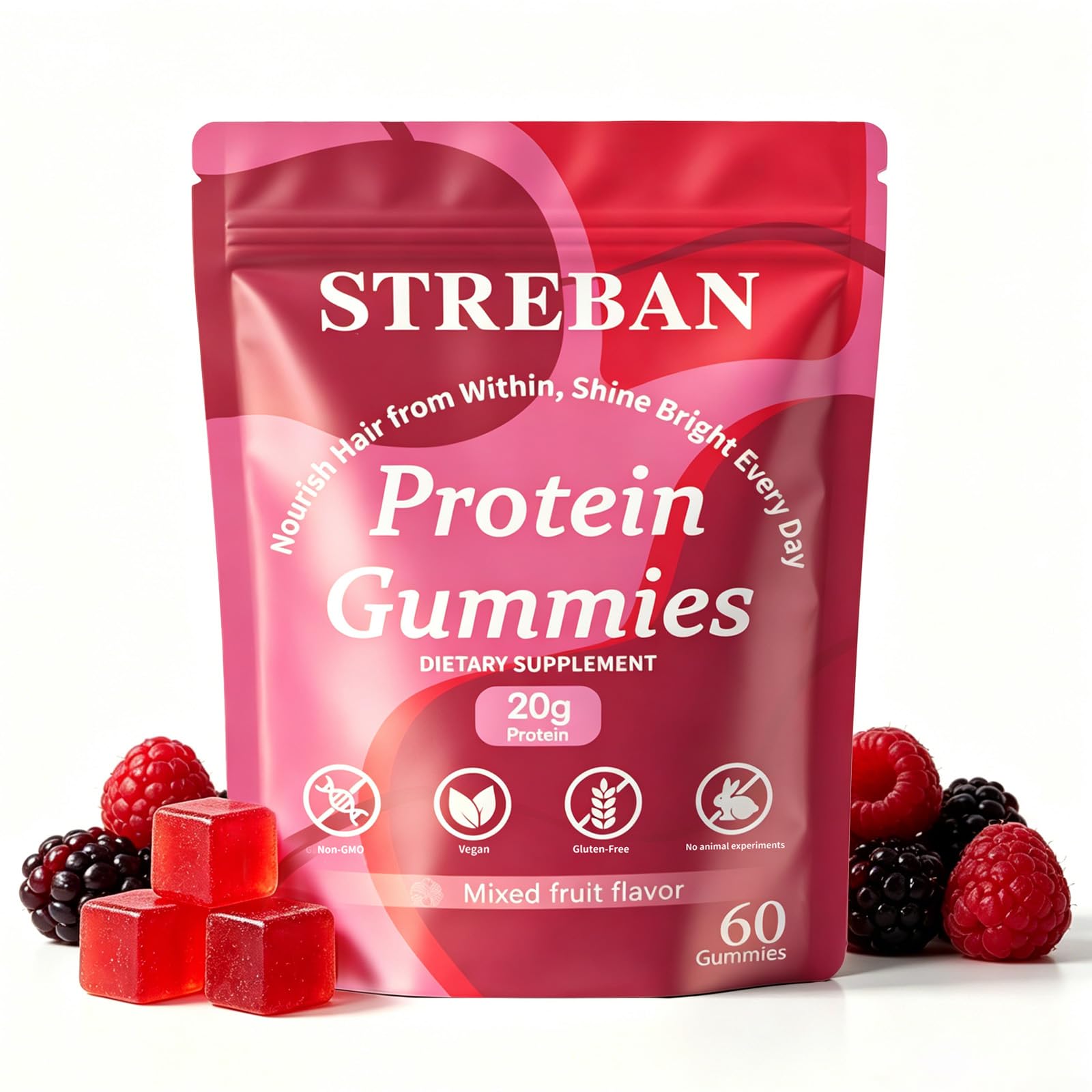 Protein Gummies – 20g Pea Protein, Zero Sugar, Women’s Daily (1)
