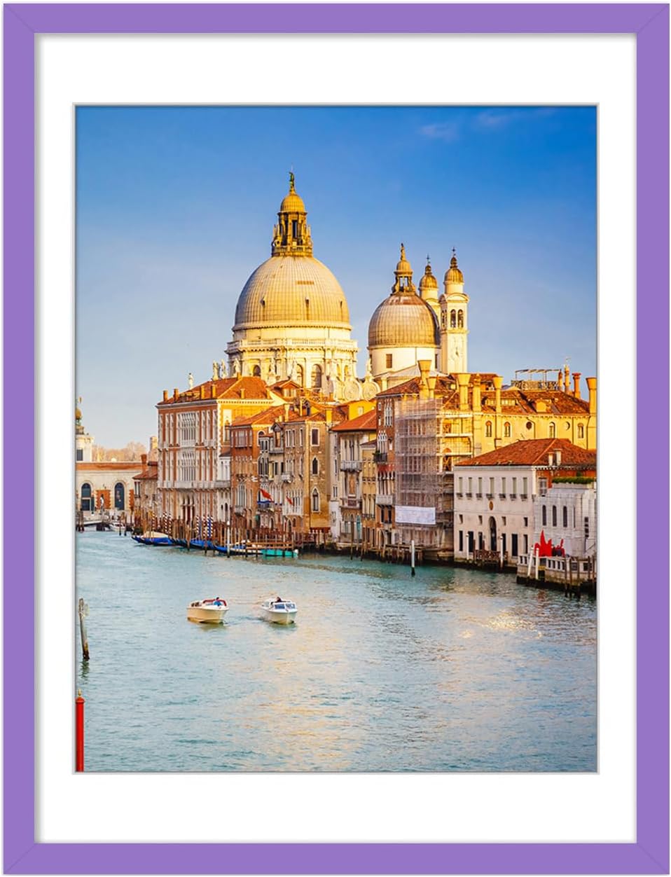wyooxoo 18x24 Poster Frame Made Of Solid Wood Purple Picture Frames Display Pictures 16x20 with Mat or 18x24 Without Mat Colorful Frame For Horizontal Vertical Wall Mounting Purple 18" x 24" ( 1 Pack )