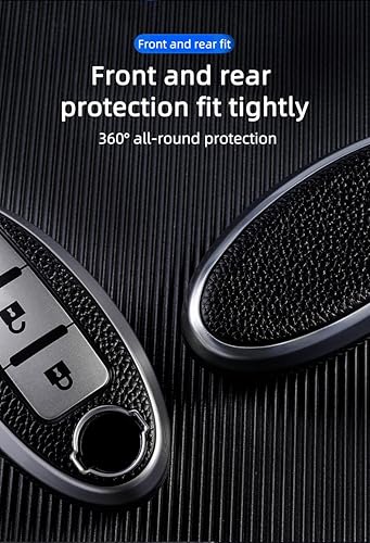 Miniatura 3 de ontto Funda para llavero de 3 botones para Nissan 370Z Armada Kicks Murano Pathfinder Rogue Titan Versa Car Smart Remote Key Jacket Azul