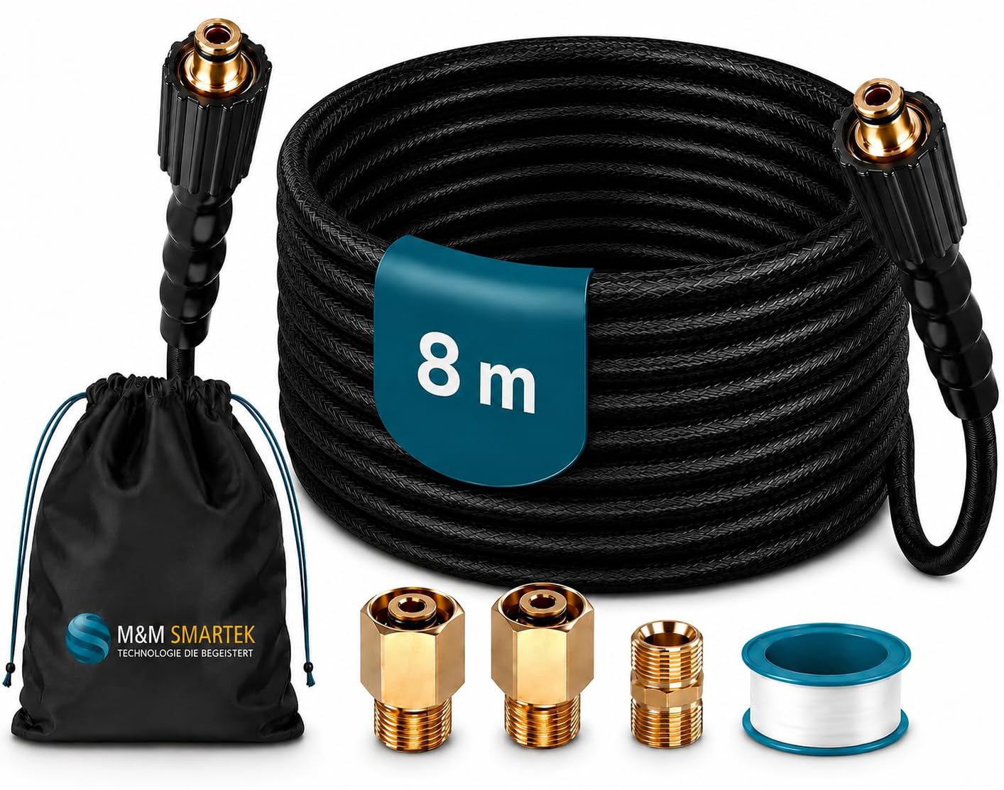 M&M Smartek Tubo ad alta pressione, 8 m, Easy Lock M22, per Kärcher HD/HDS