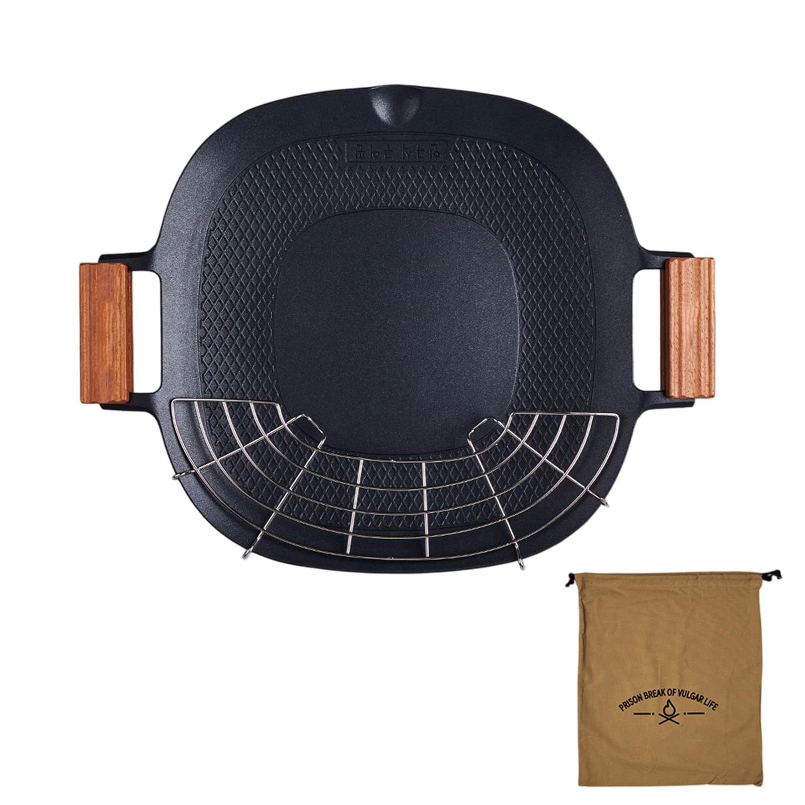 Nonstick Grills Pan Multifunctional Camping Cookware with Removable Handle for Grilling Baking and Picnics Use Portable Electric Outdoor Stove