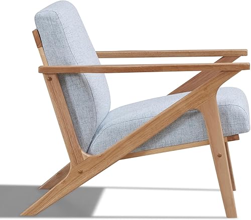 Miniatura 26 de Zola - Silla moderna de mediados de siglo, muebles de sala de estar, beige/roble Beige/Roble,Terciopelo rubor/Nogal,Terciopelo