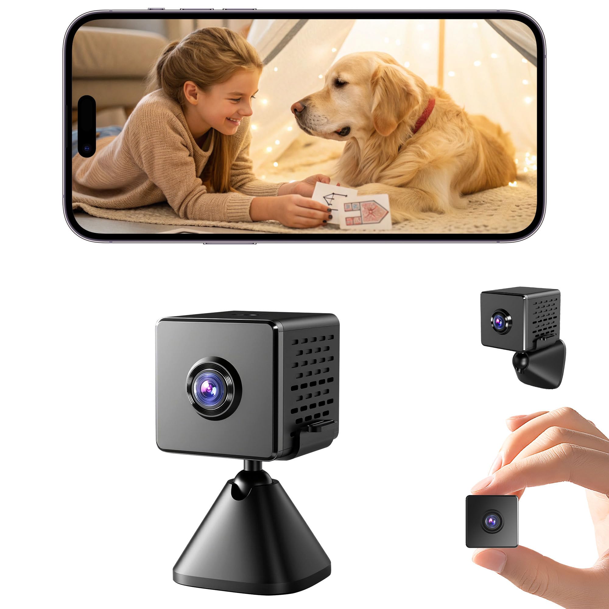 Spy Camera 4K Hidden Camera with Live View Plug-in Mini Camera with 24 7 Recording Nanny Cam with