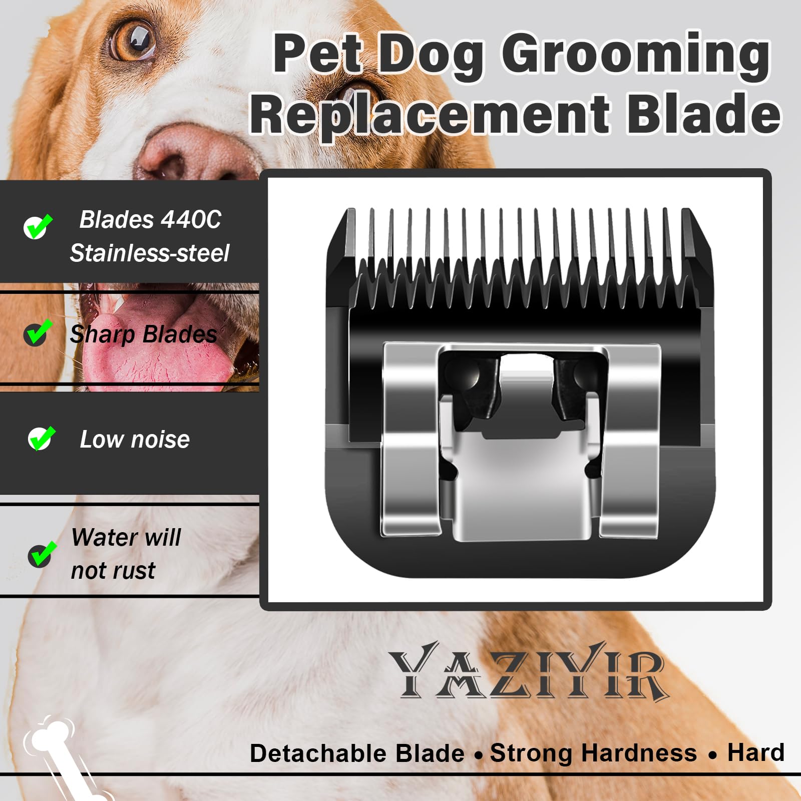 YAZIYIR 4-Pack Detachable Dog Grooming Steel Blades with Blade Case Holder, Compatible with Andis, Oster A5 - Image 2