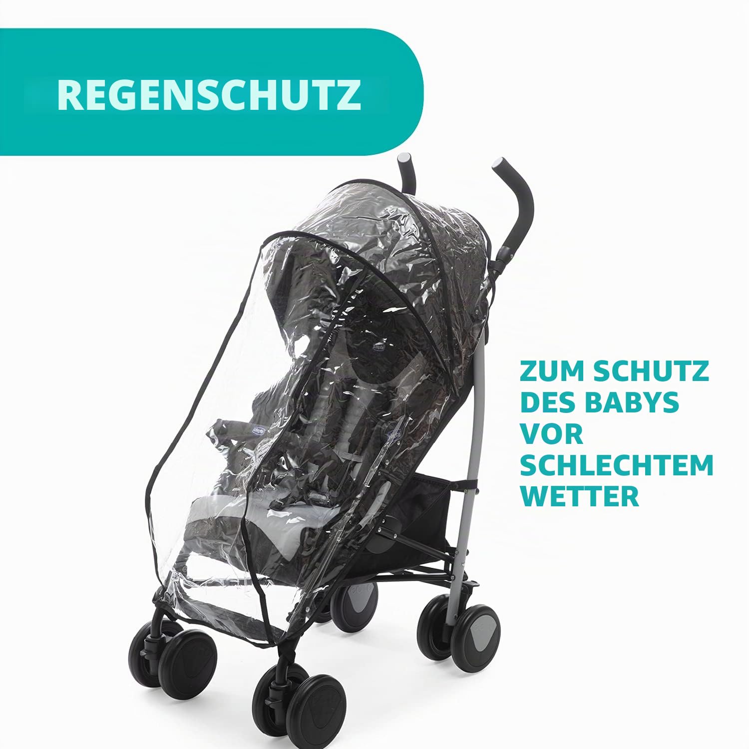 Chicco Echo Leichter Zusammenklappbarer Kinderwagen 0-22 kg Kompakter Buggy mit Frontbügel Schlafposition Regenschirmverschluss Verstellbarer Sonnenschirm
