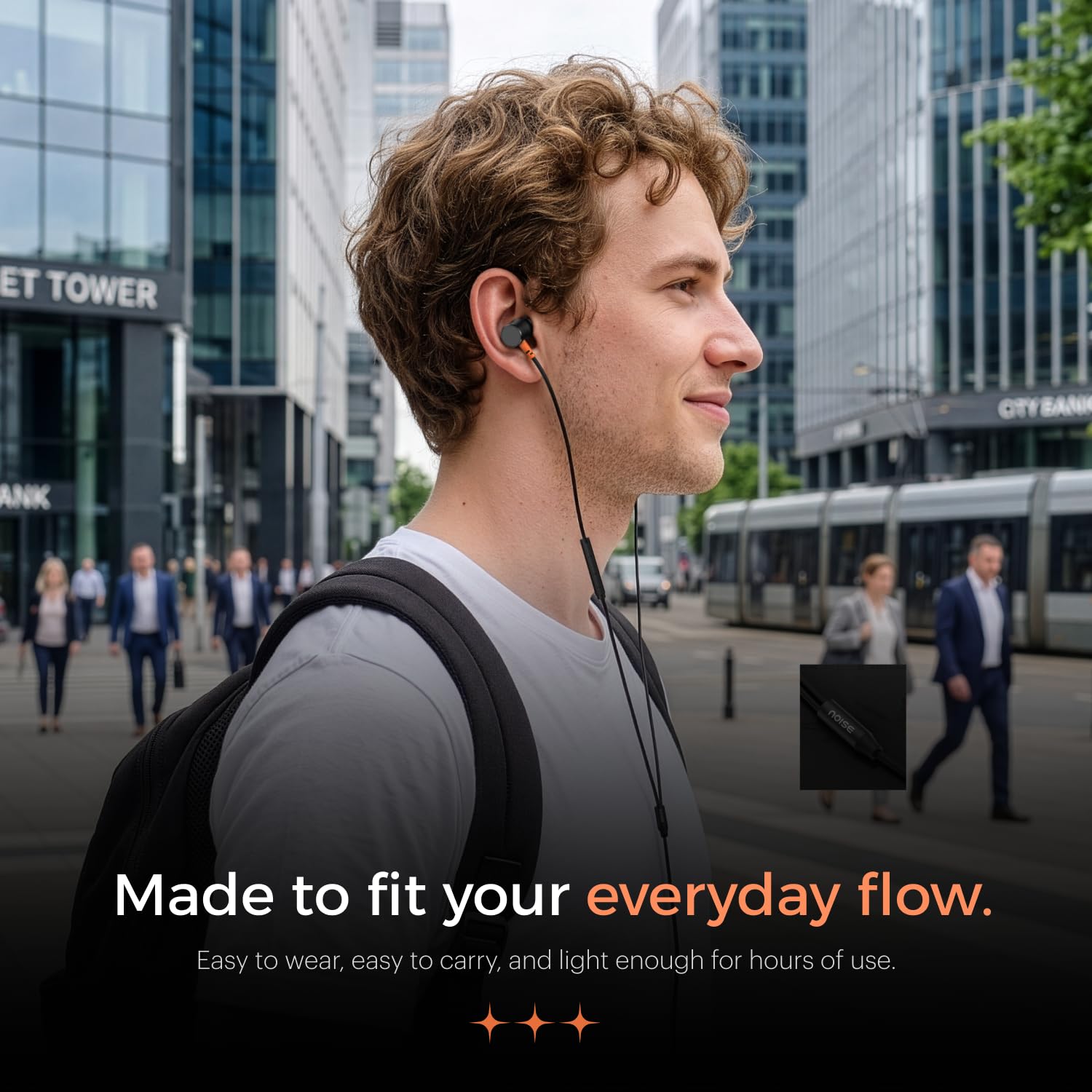 Noise Chord 100 Type-C Wired Earphones | 10mm Driver | Deep Bass | in-Line Mic with Voice Assistant | Multifunctional Controls - Jet Black — Amazon image 8