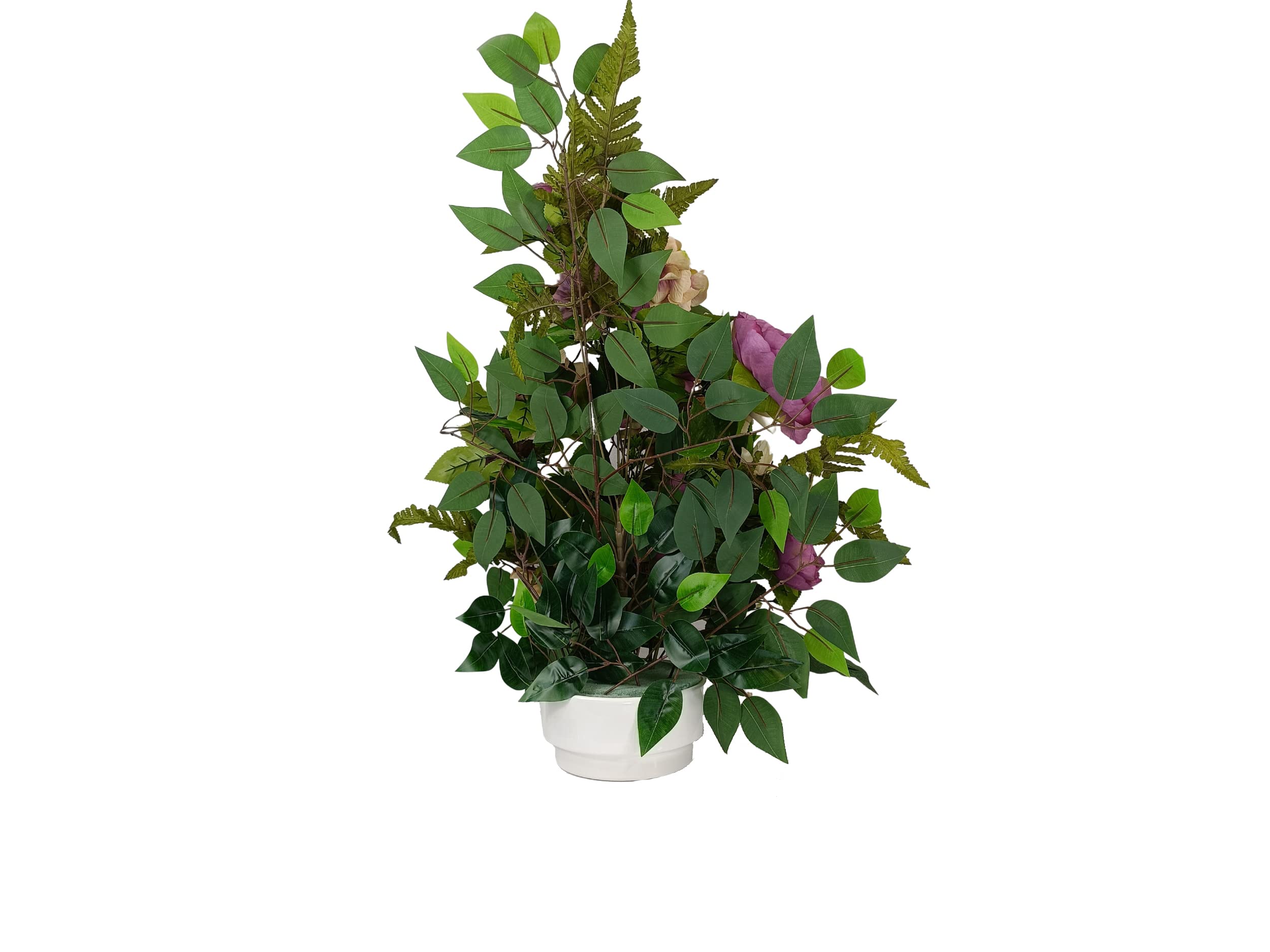 DRW Centro de Flores Artificiales para Cementerio Iglesias Bodas Centro de Flores para los Santos Tonos malvas otoñales 75x45 cm