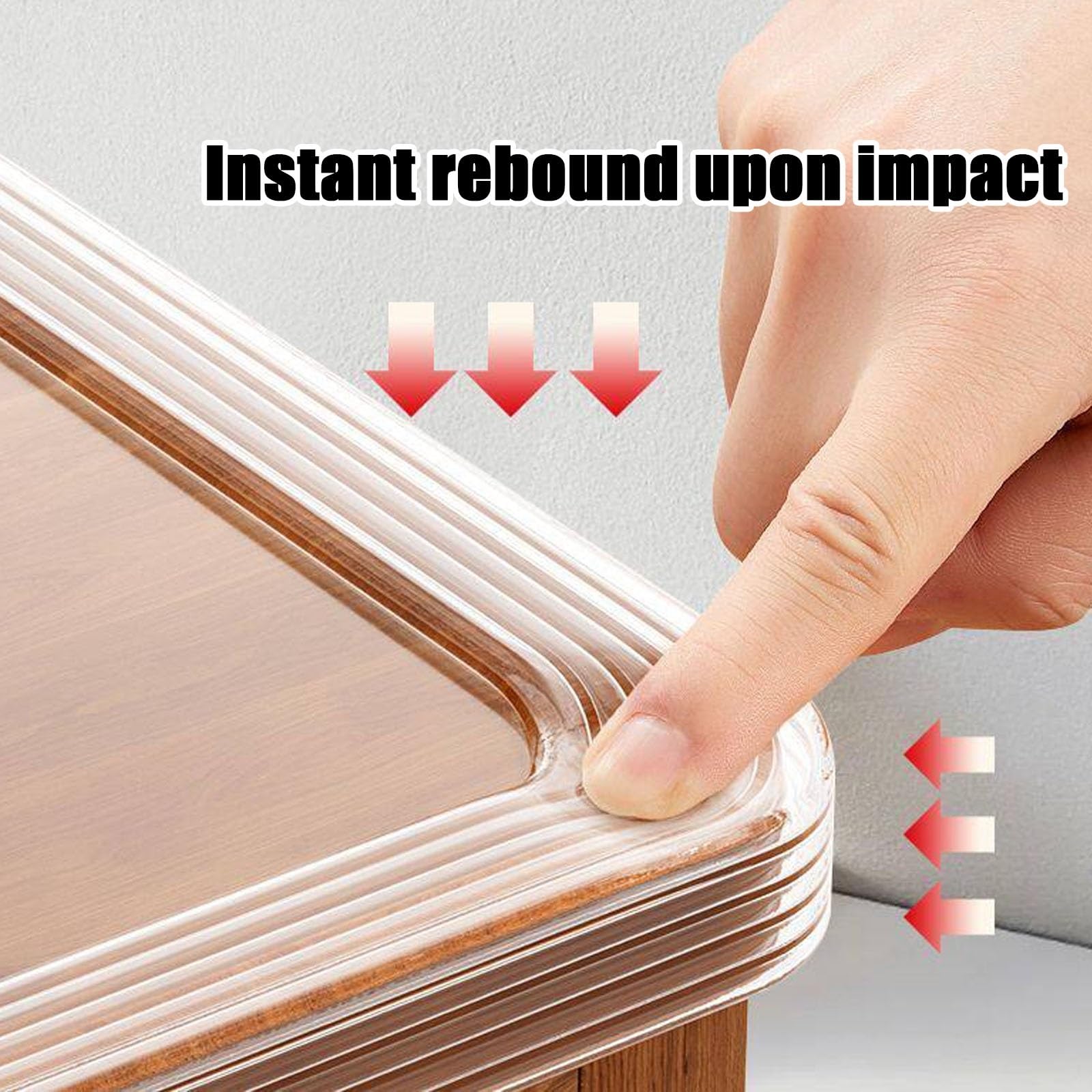 Protectores de Bordes en Forma de L, PVC Transparente, Suave Y Autoadhesivo; Tiras Anticolisión para Escritorios(19x19mm,1000cm/393.7in)