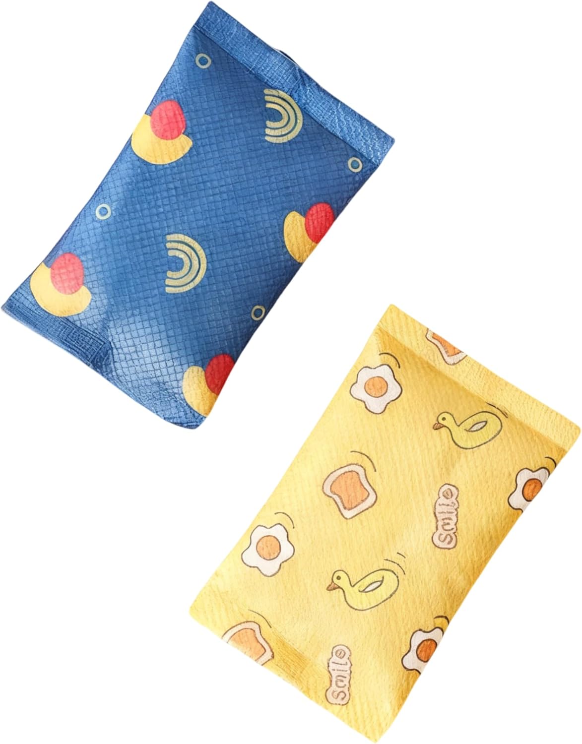 60-Pack Disposable Hand Warmers, Portable Heat Packs, Yellow and Blue Cartoon Design, 55° Warm All Day, for Students, Children and Pets