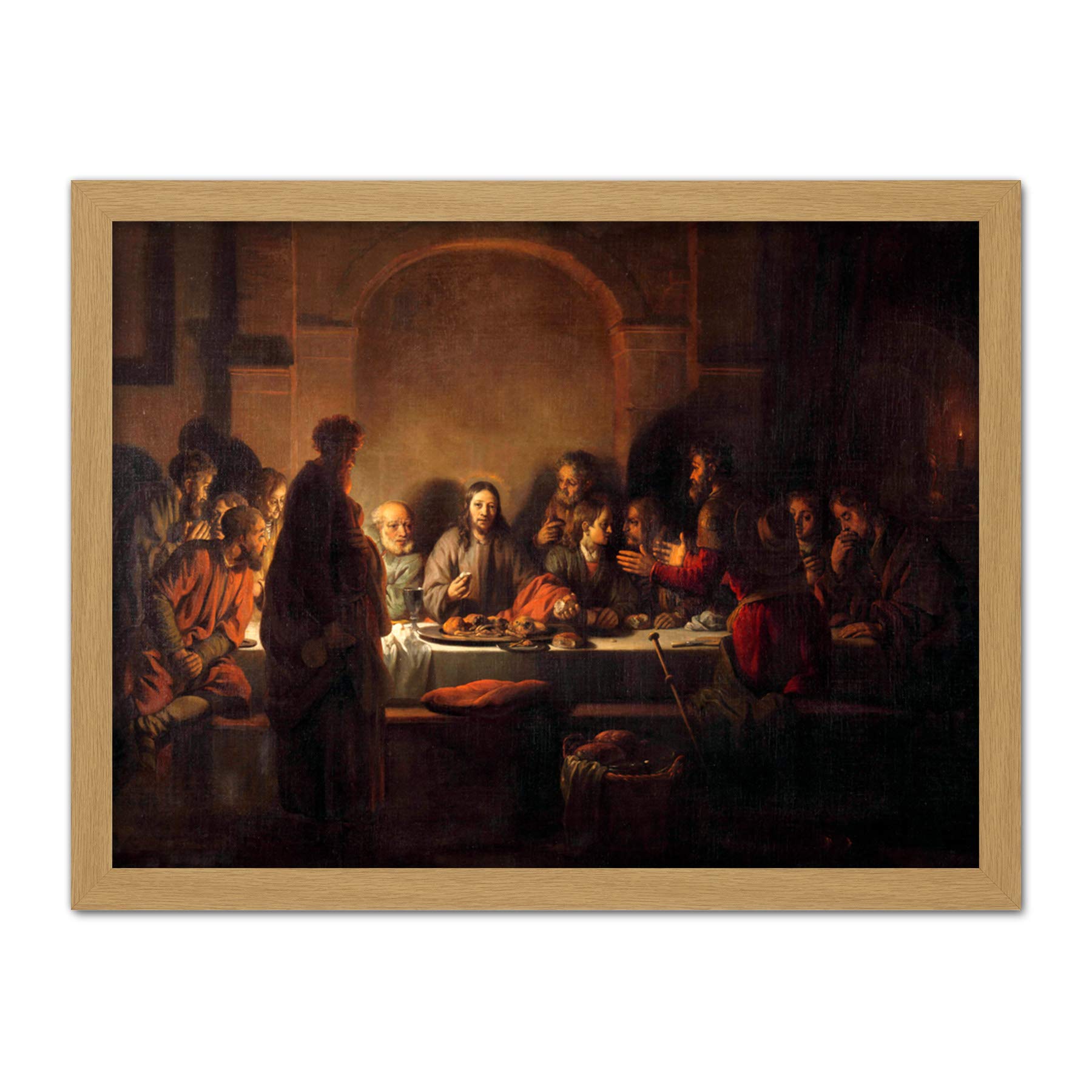 Artery8 Van Den Eeckhout The Last Supper Painting Artwork Framed Wall Art Print 18X24 Inch