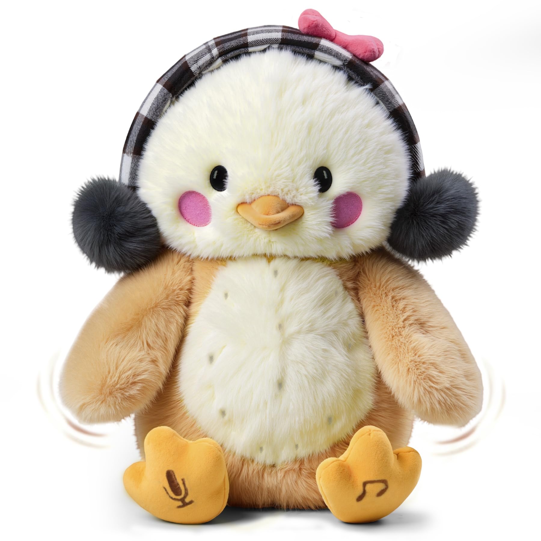 TUMAMA KIDS Talking Singing Hug Chick Toy Children, Interactive Plush Toy with 6 Songs and Movable Wings, Repeat Hug Me