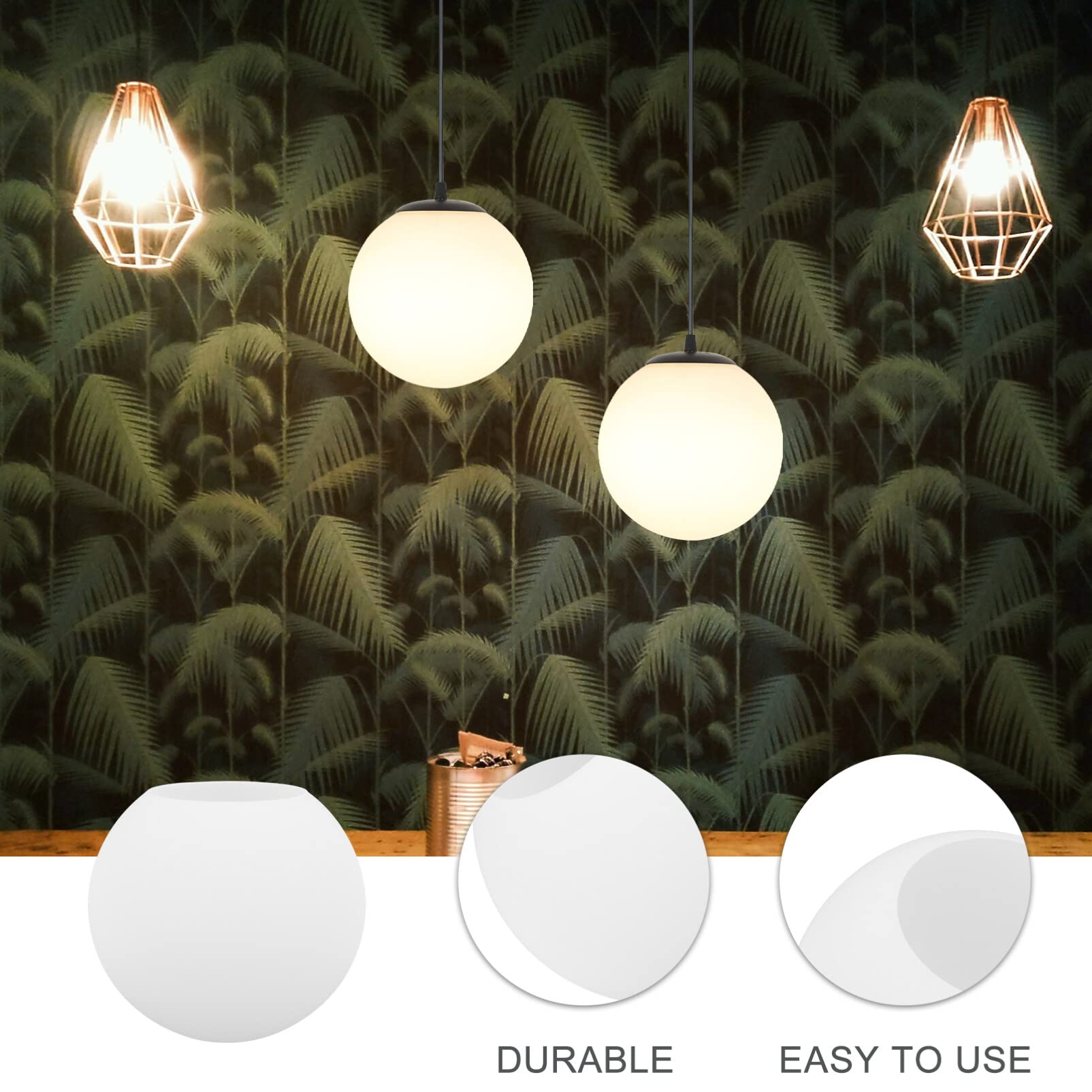 Amazon | Vaguelly 球形のガラス製ランプシェード ガラスグローブ