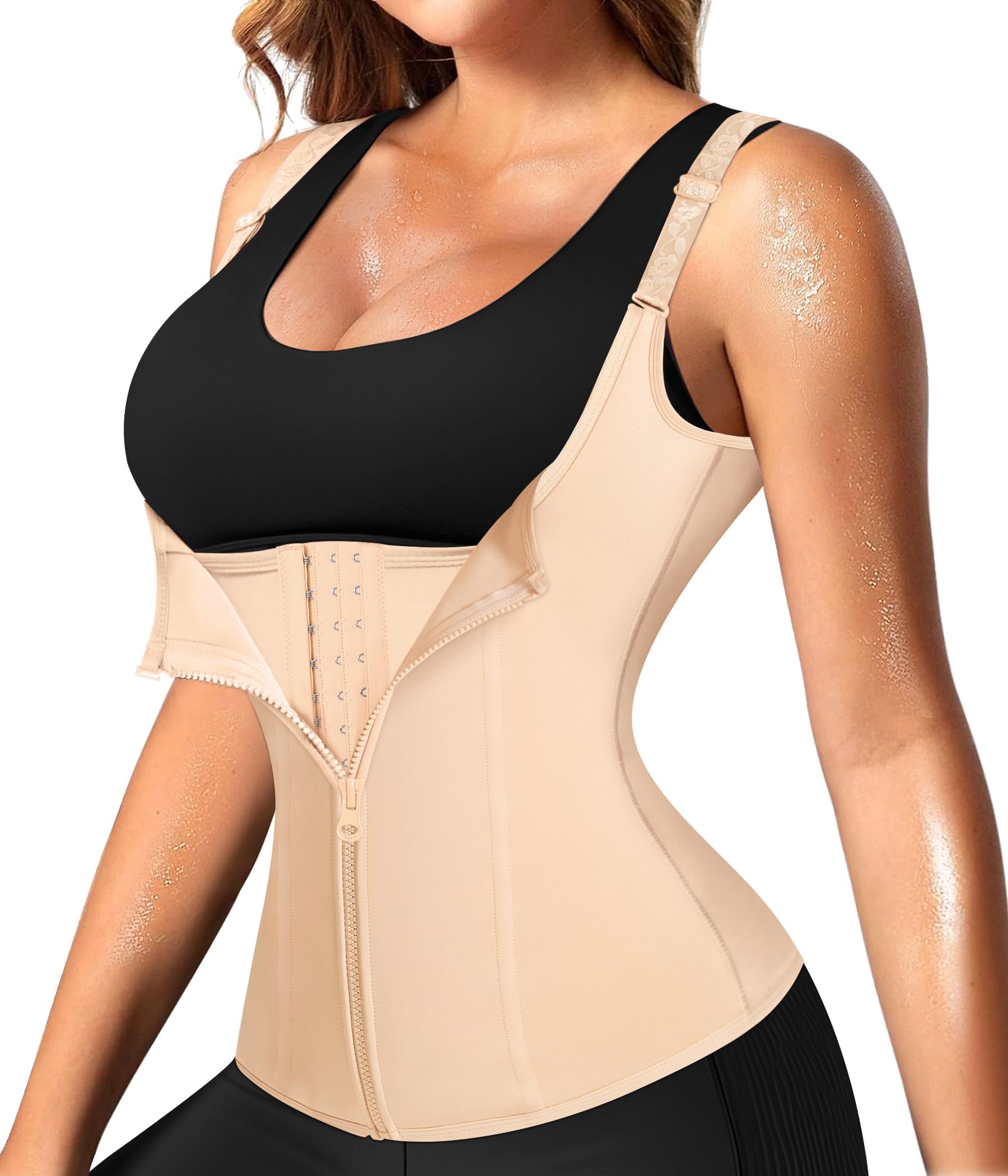 Junlan Femme Gaine Amincissante Ventre Plat – Corset Minceur Waist Trainer en Latex, Ceinture Serre Taille Invisible pour Sport, Fitness & Post-Partum, Body Sculptant Gainant