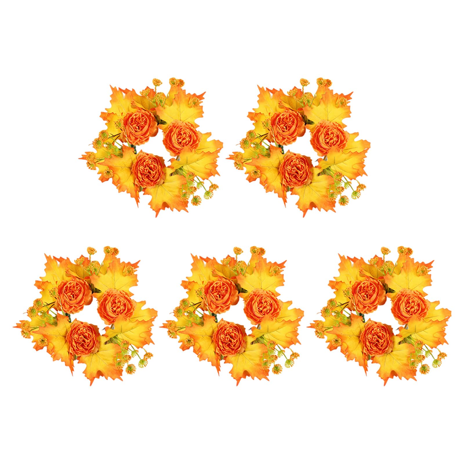 Tsophreniq 30Cm Decorative Surround Feature Bright Foliages and Berries Dining Table Centerpieces for Autumns Event Fall Blossomy Rings