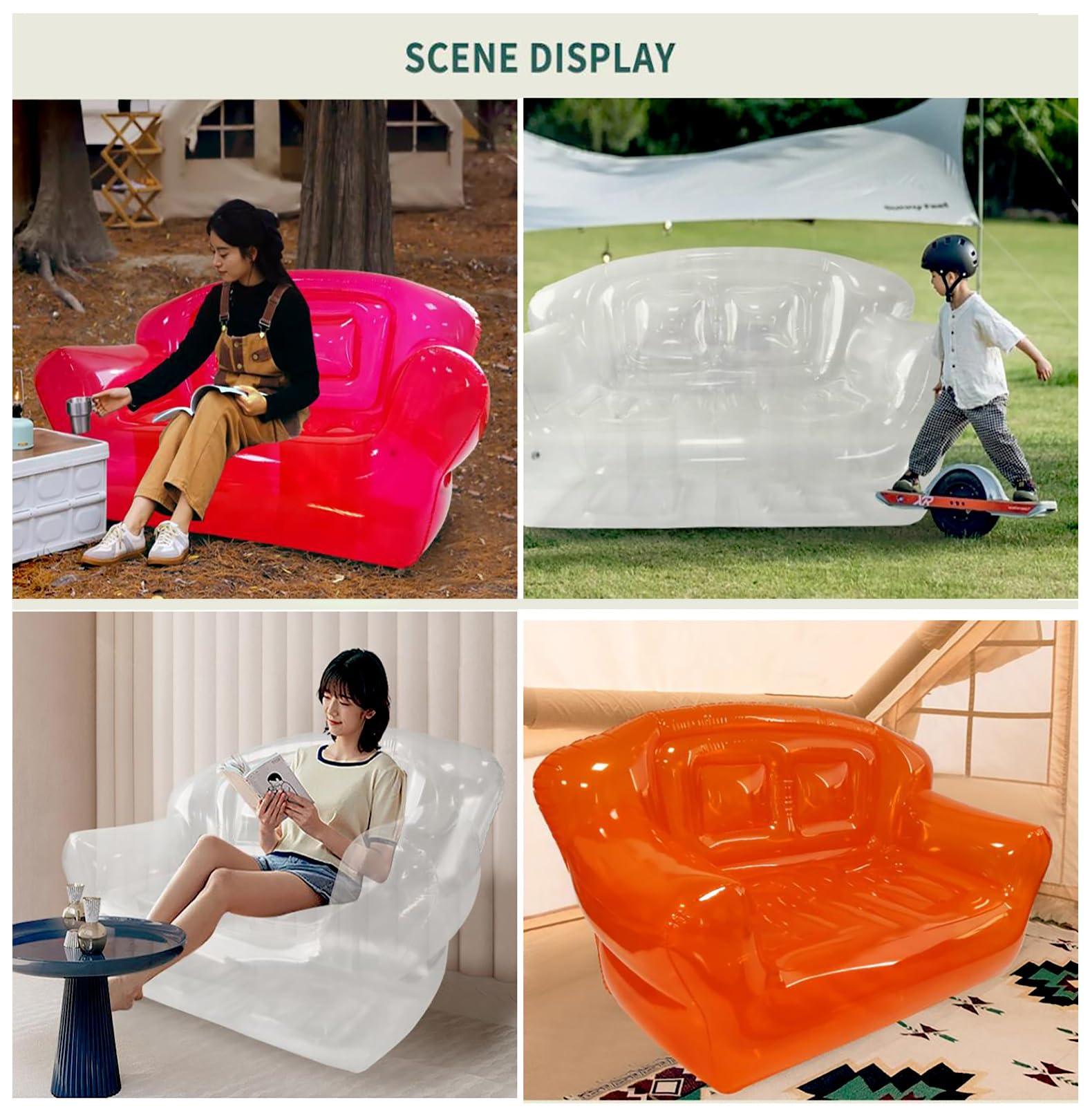 Amazon｜透明インフレータブルチェア 明確なポリ塩化ビニールの膨脹