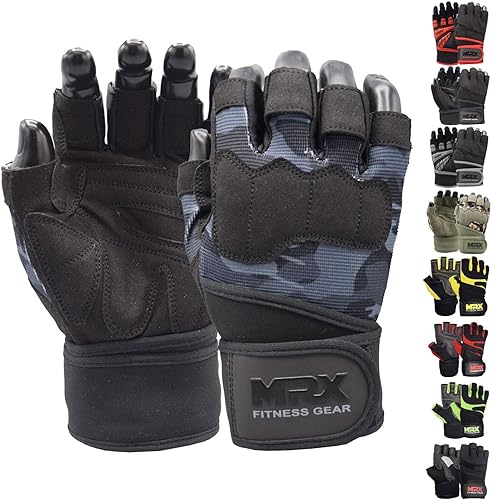 MRX - Guantes de levantamiento de pesas para hombres, guantes de entrenamiento para hombre, guantes de levantamiento de muñeca, guantes de gimnasio