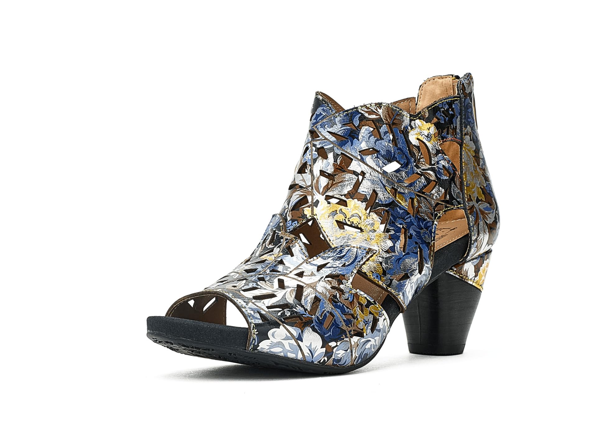 Spring Step L'Artiste L`Artiste Icon-met Women’s Sculpted Heel Shootie with Hand-Painted Comfort
