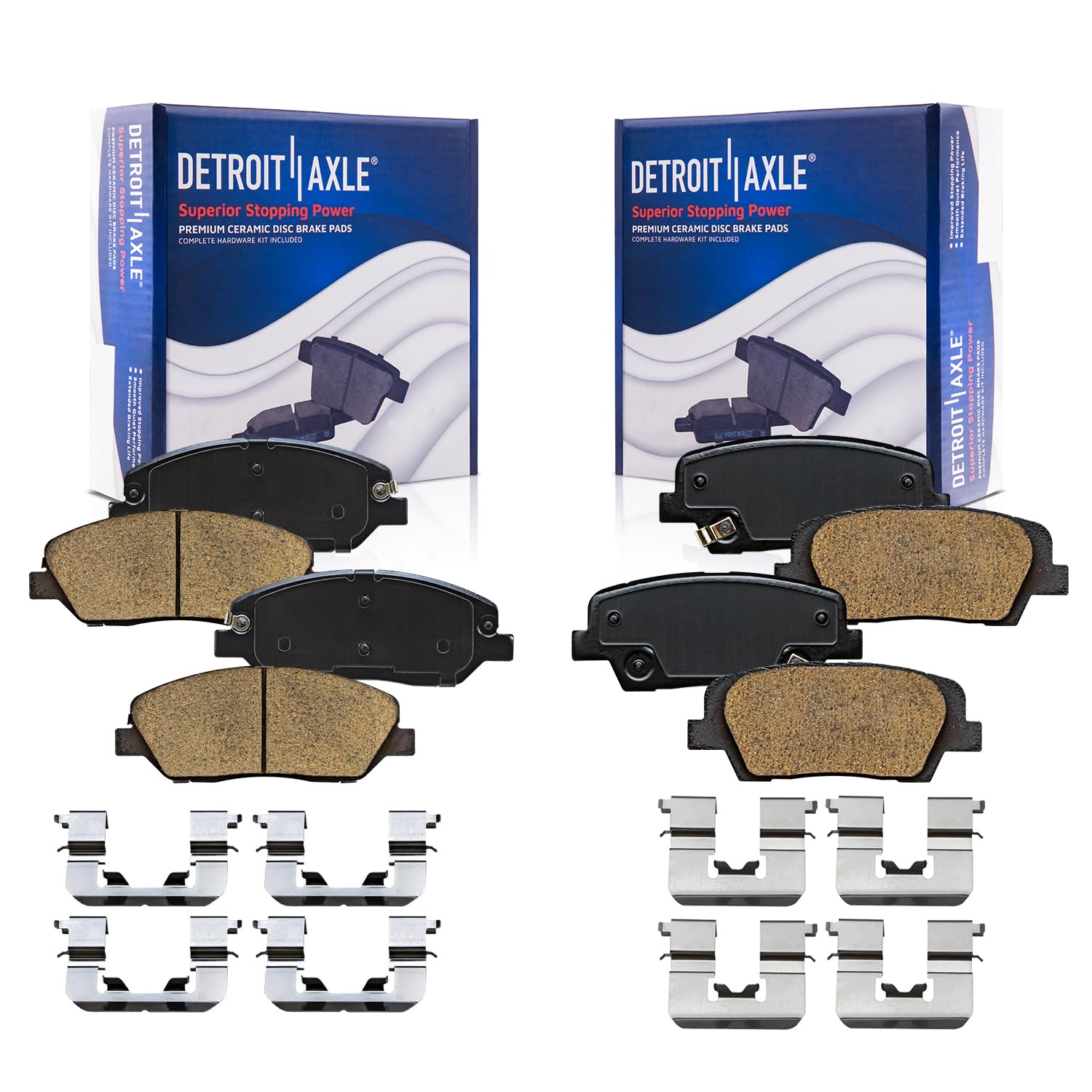 Detroit Axle - Brake Pads for 2017-2018 Hyundai Santa Fe 2019 Santa Fe XL