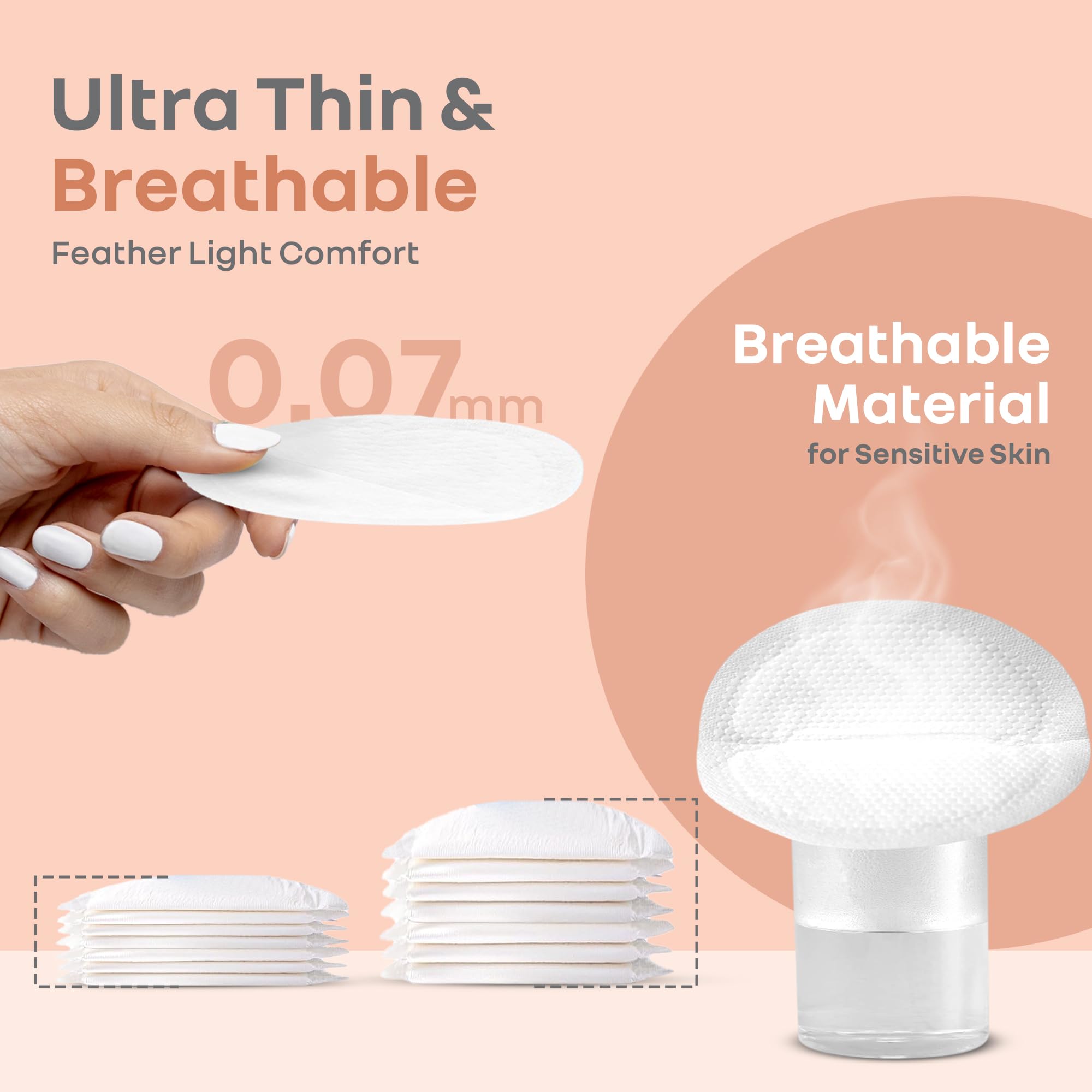 R for Rabbit Comfy Shield Disposable Nursing Breast Pads (White, Pack of 36), 3D Shaped Honeycomb Design 24-Hours Leak Protection Strong Adhesive Tape Skin Friendly Material Breastfeeding pad 1