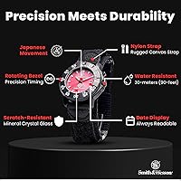 Vista 2 de Smith & Wesson Tactical Men’s Field Watch with Backlight, 3ATM Water Resistant, Precision Quartz, Scratch Resistant, 40mm, Great Military Watch