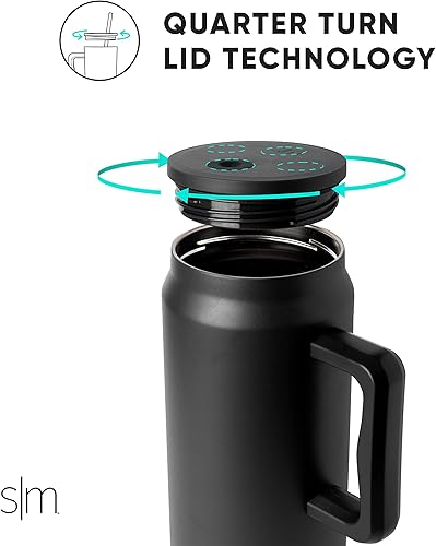 Miniatura 4 de Simple Modern Vaso de 50 onzas con asa y tapa con popote  Botella de agua de acero inoxidable aislada reutilizable a prueba de fugas vaso grande