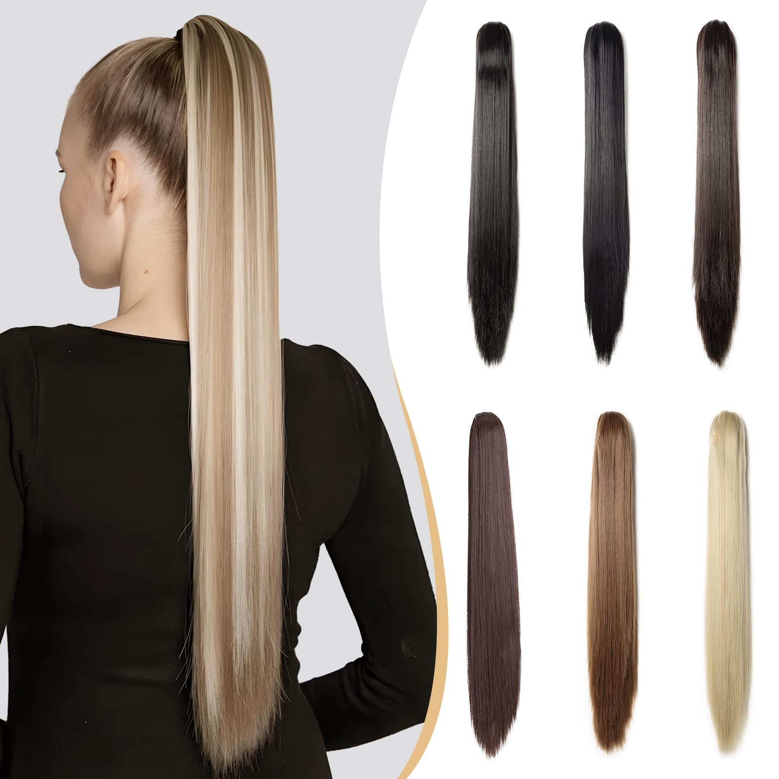 Benehair Claw Clip in Ponytail Hair Extensions