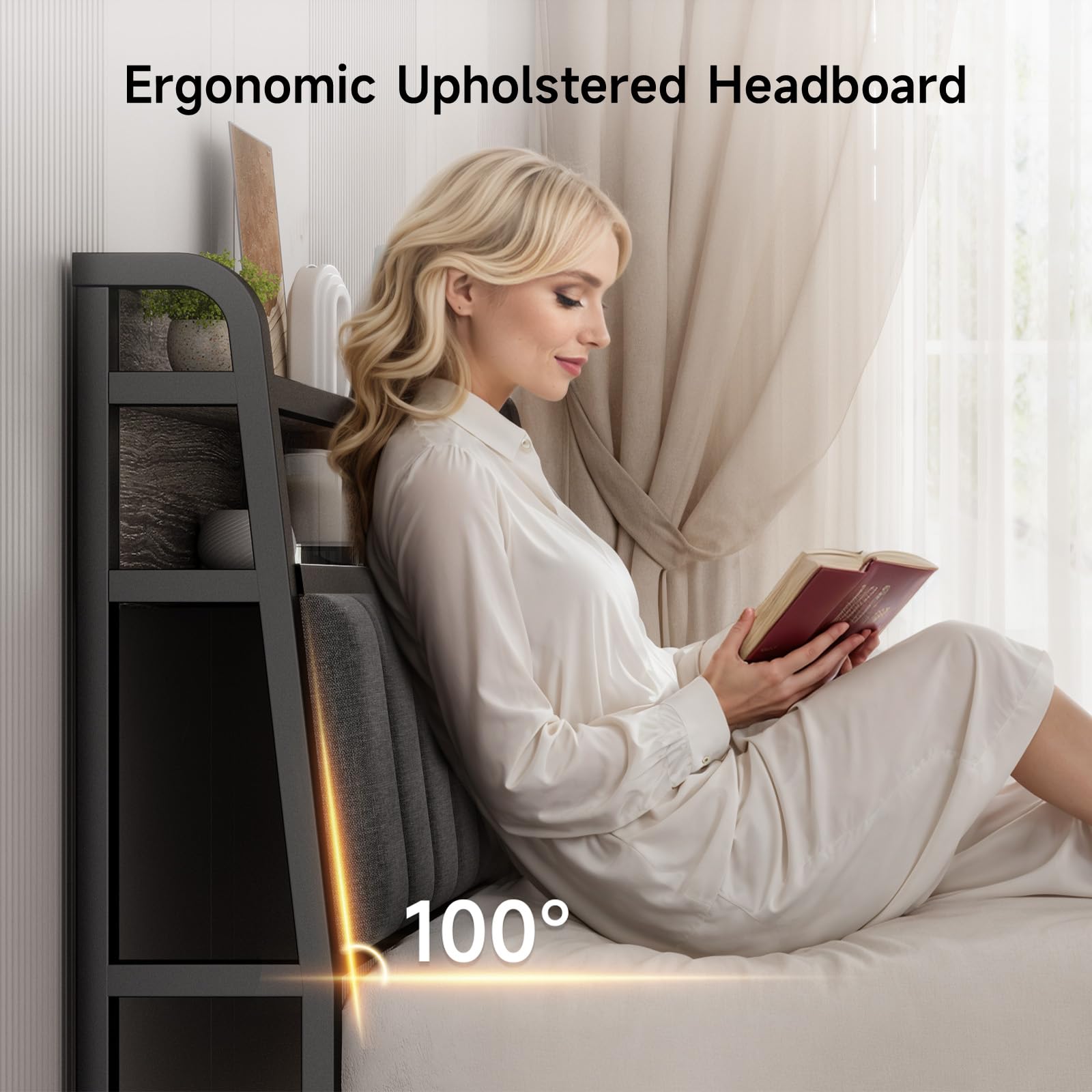 Amazon.com - ONBRILL Ergonomic Headboard for King Size Bed with 2