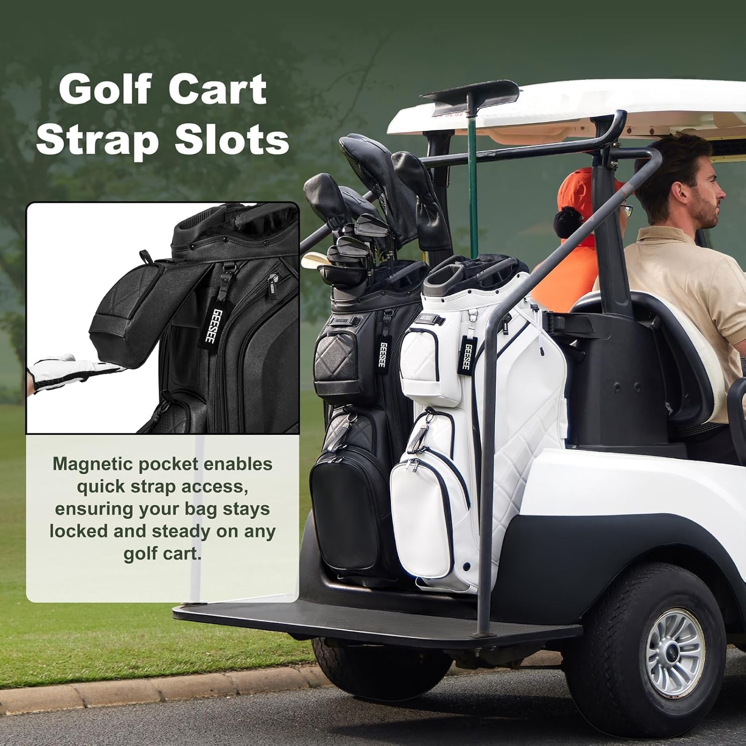 Leichtes PU-Leder mit 14-Wege-Golfwagentasche für Damen und Herren