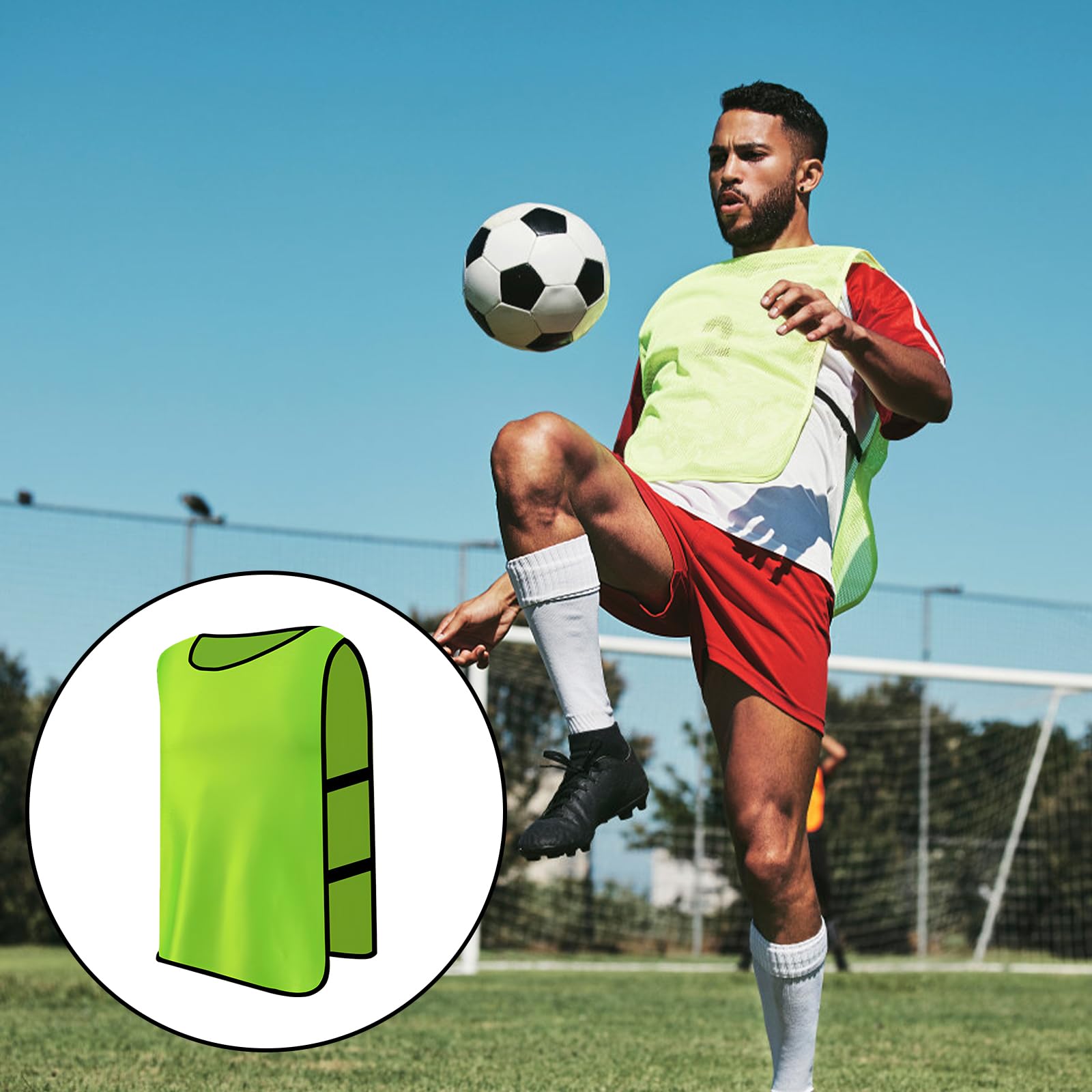 6 Pack Chasuble de Football, Gilet Adultes Maillots, Entraînement Sport, Homme, Training Gilets pour Basket, Football, Taille XL