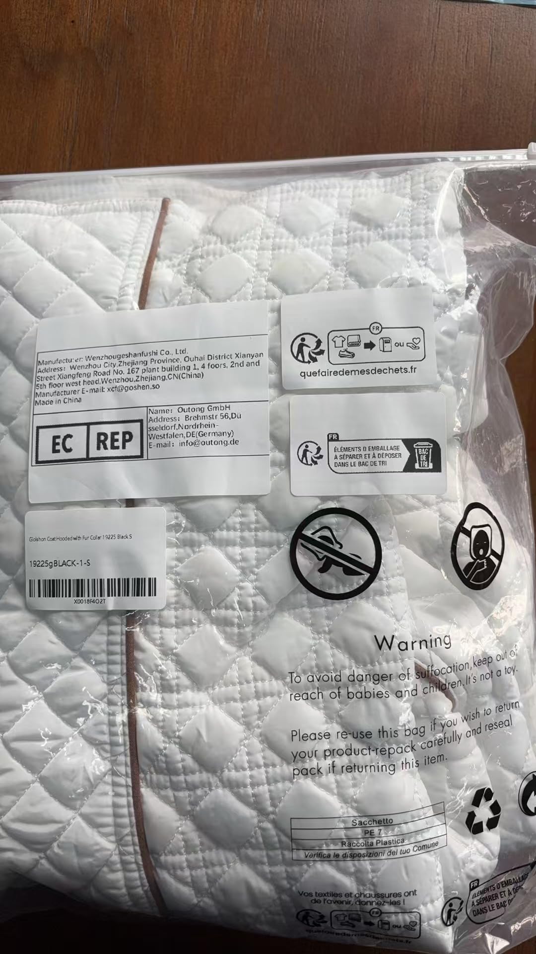 Giolshon Chaqueta Reversible de piel Sintética para Mujer, Abrigo Acolchado con Capucha Cálido de Invierno