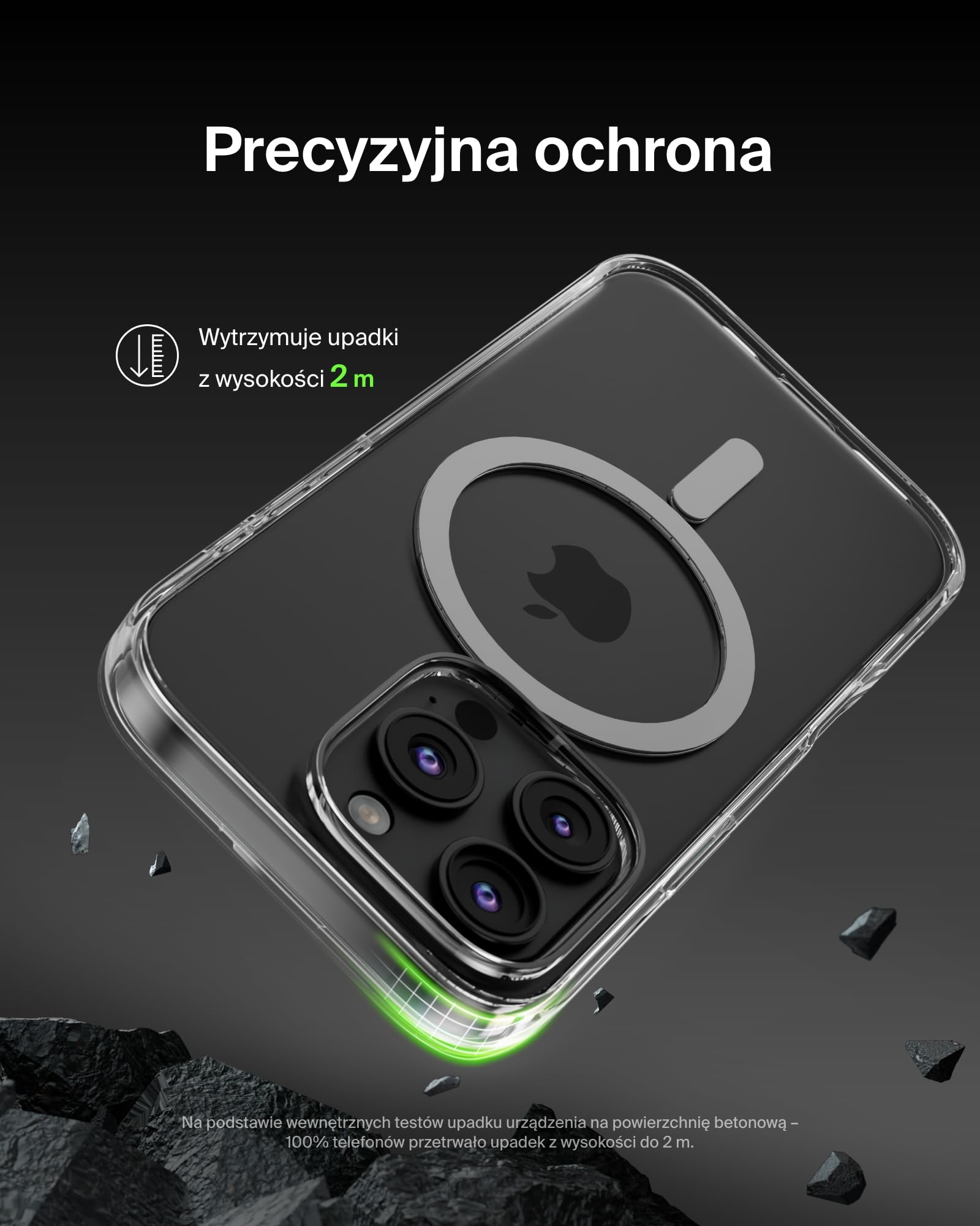 Belkin SheerForce Etui na iPhone 16 Pro, zgodne z MagSafe cienkie etui z powłoką odporną na zarysowania – magnetyczne, odporne na wstrząsy etui ochronne na telefon iPhone – Przezroczyste
