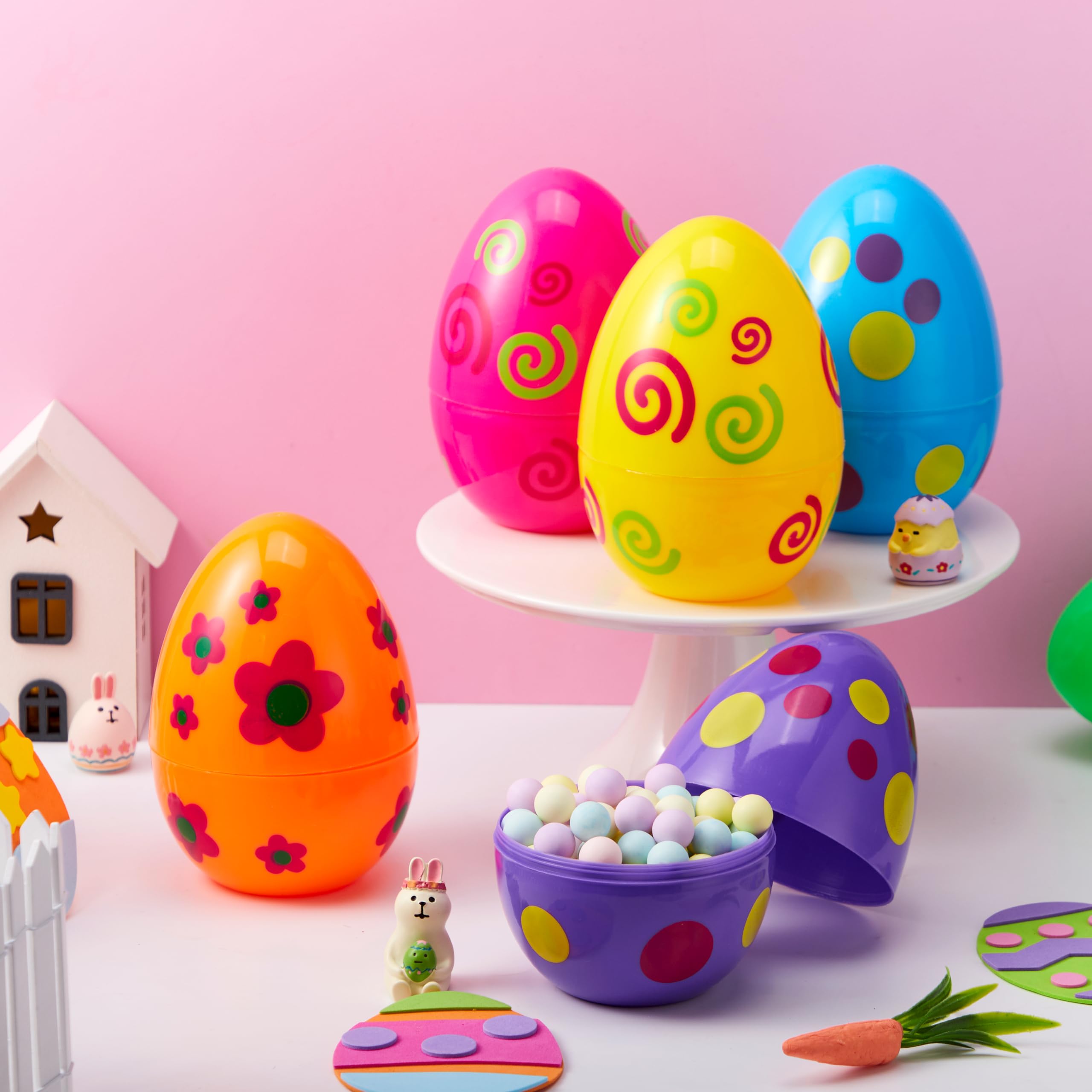 JOYIN 12 kolorowych jajek wielkanocnych o wysokości 15,2 cm, do koszyków wielkanocnych, na imprezę, do sali lekcyjnej