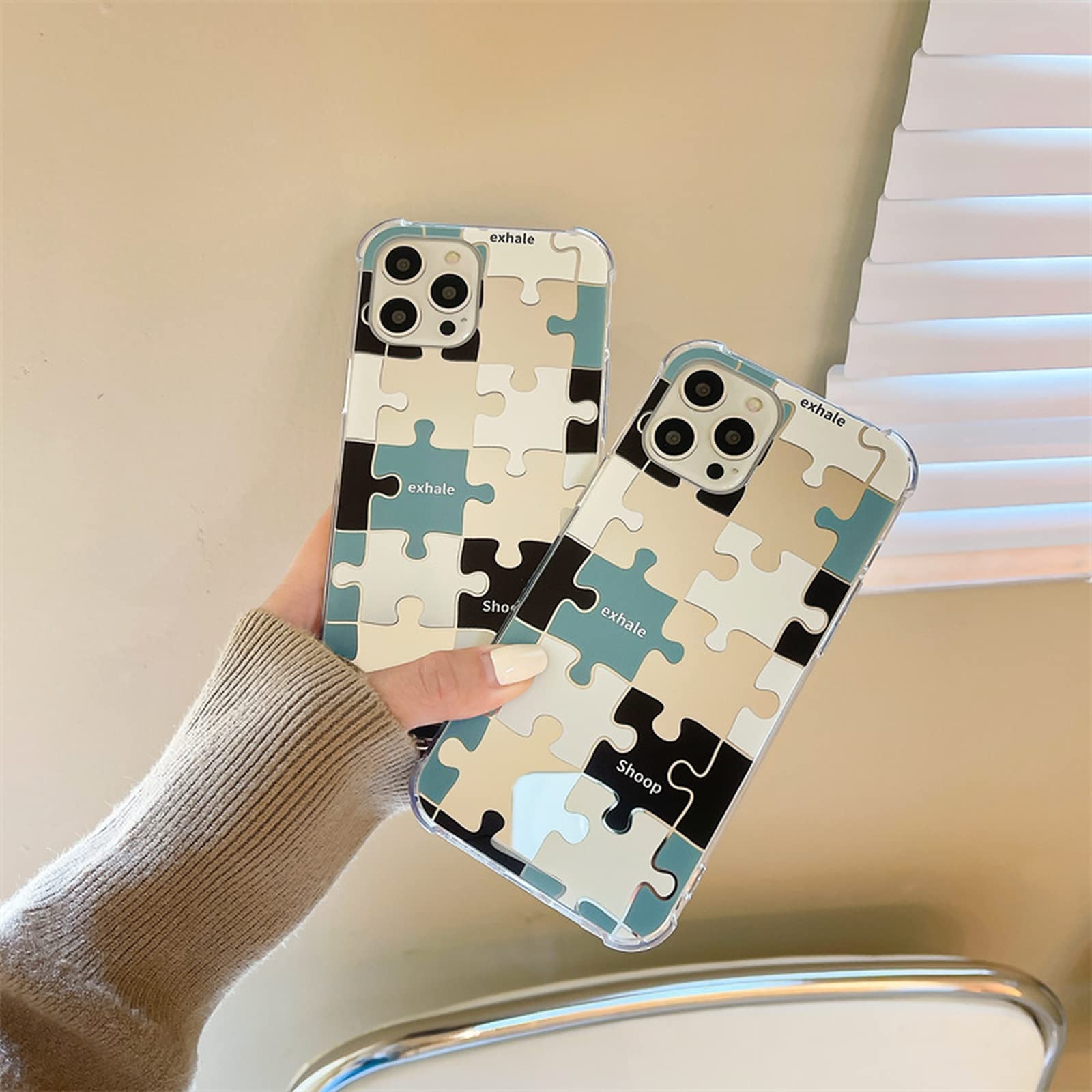 Amazon.co.jp: かわいいパズルメイクミラー電話ケースFor iPhone
