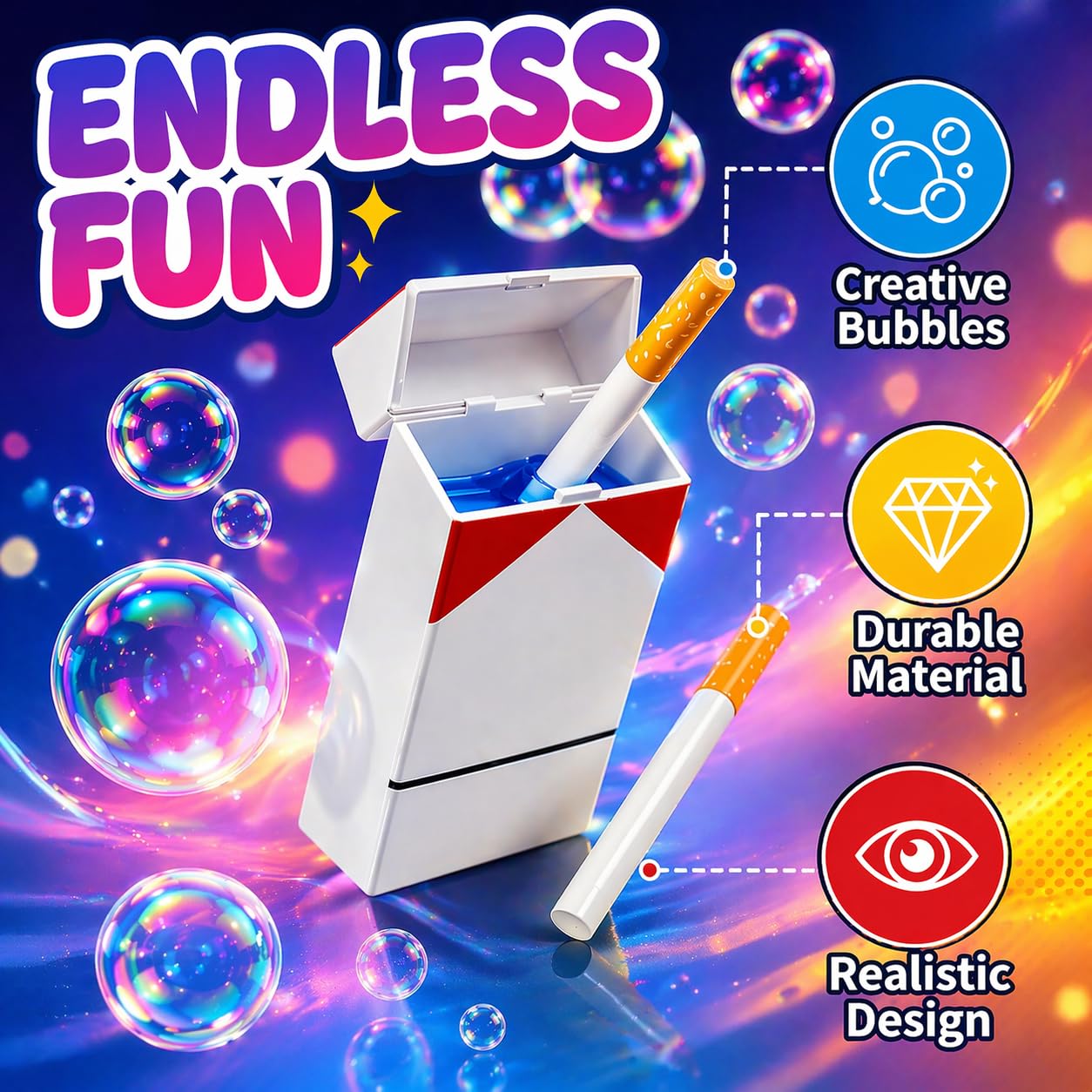 2 Stück Seifenblasen Zigaretten-Spielzeug, Bubble Puff Cigarettes for Party & Cosplay, Bubble Puff Zigaretten Toy, Novelty Gifts for Parties